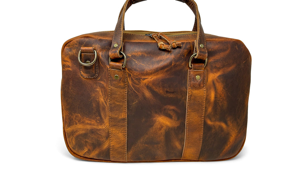 
                  
                    Slim Briefcase in Red Wing Copper Rough and Tough
                  
                