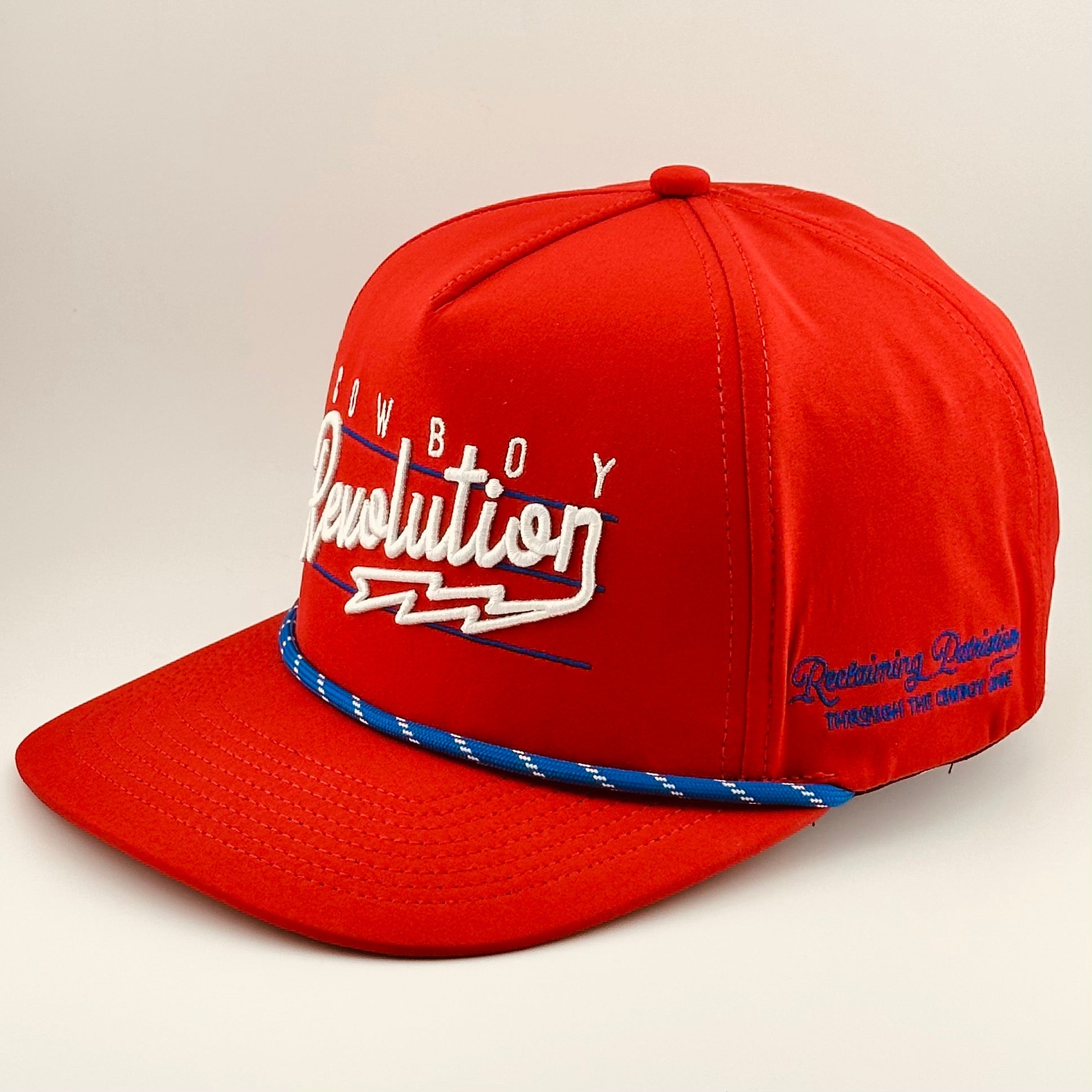 “Lightning" Logo - 5-panel Performance Hat - Red, White, and Blue