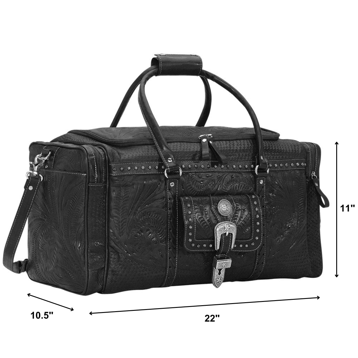 Classic Zip-Top Duffel Bag w/ Front Pouch and Side Zipper Pockets