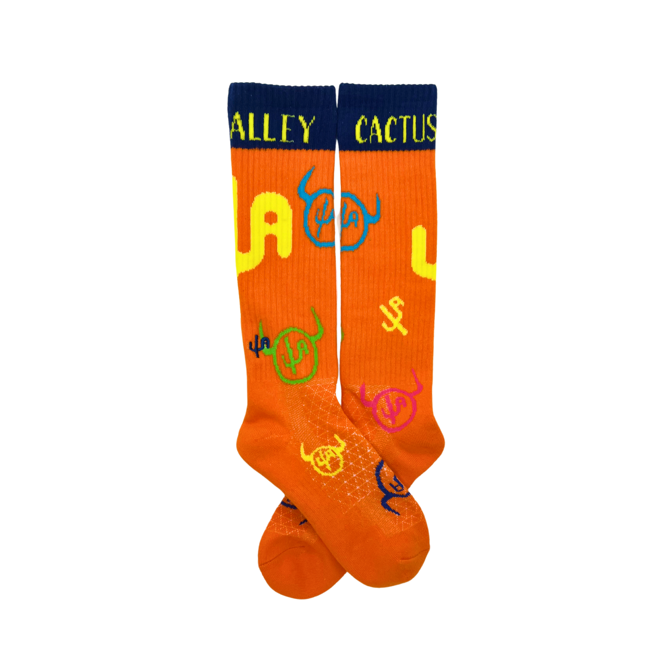 Cactus Alley-Moo Cactus Orange Performance Socks