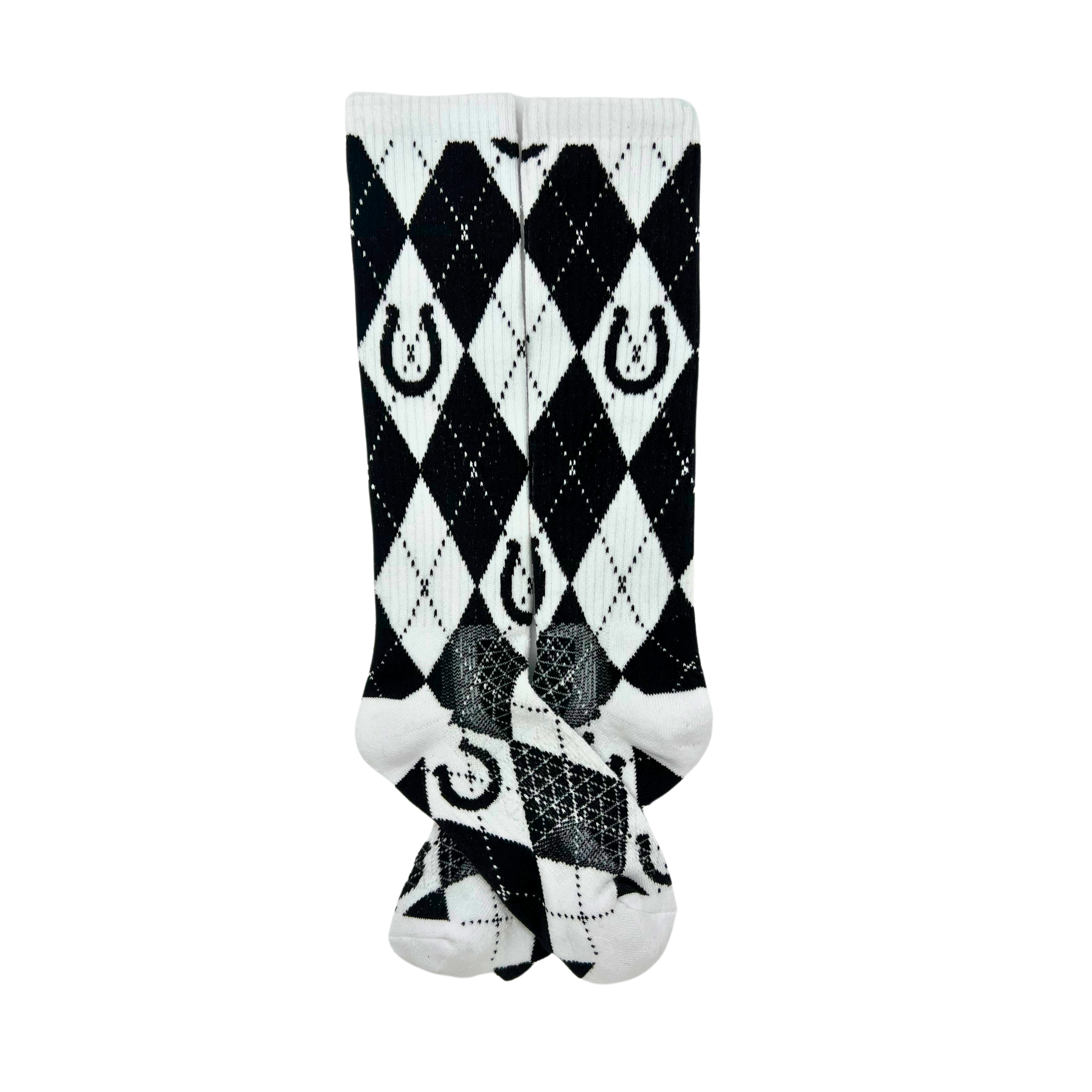 Lucky Argyle Blk/White Performance Socks