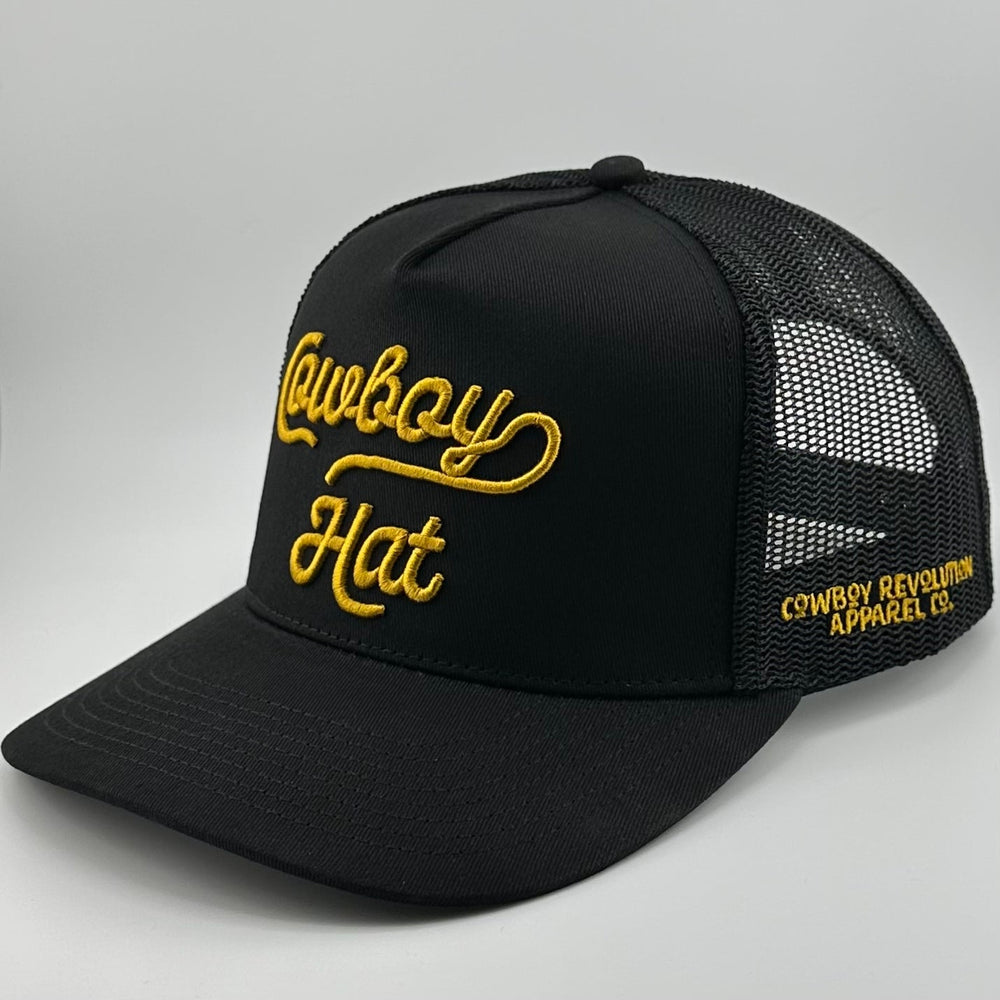 “Cowboy Hat” Cowboy Revolution Black 5-panel Trucker Hat