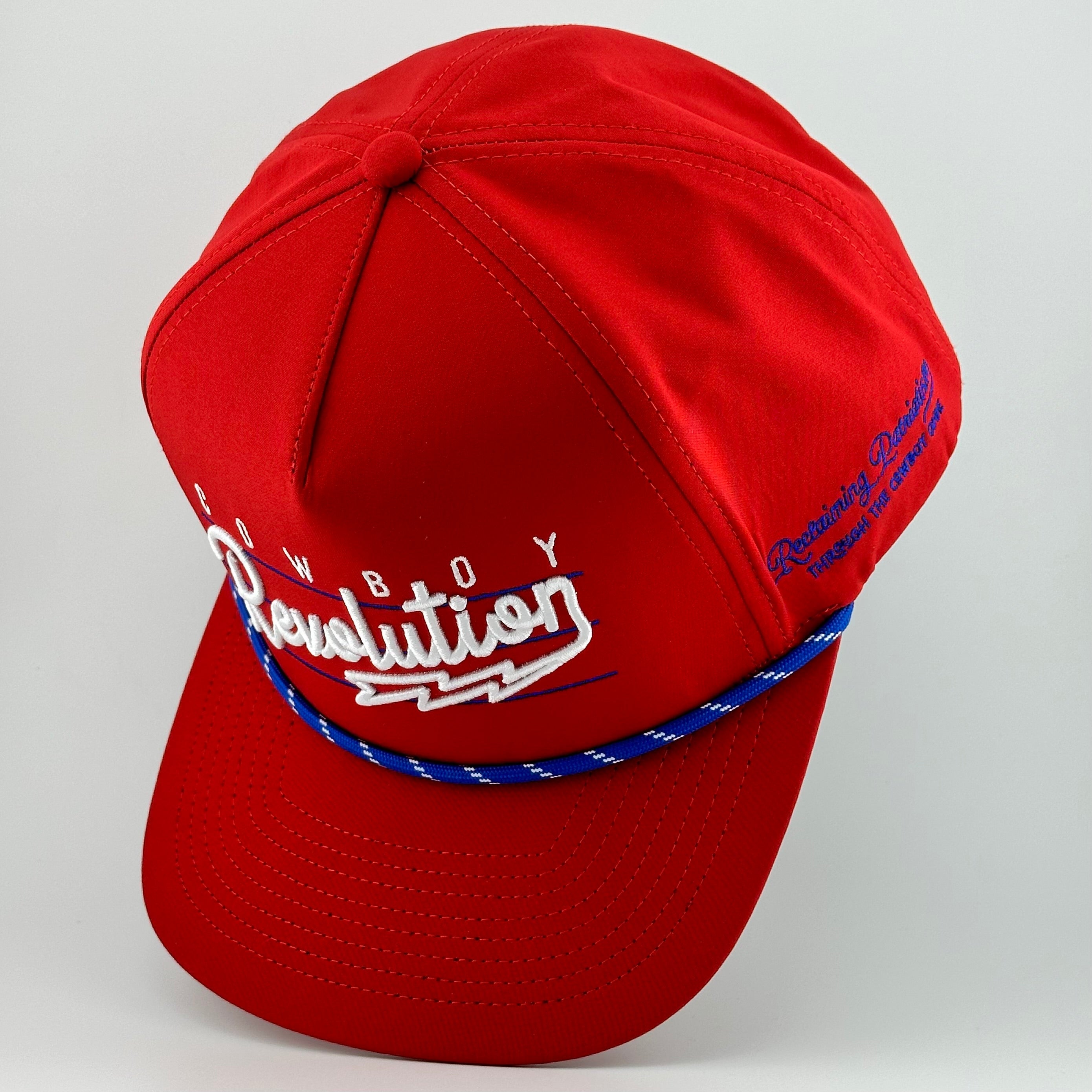 “Lightning" Logo - 5-panel Performance Hat - Red, White, and Blue