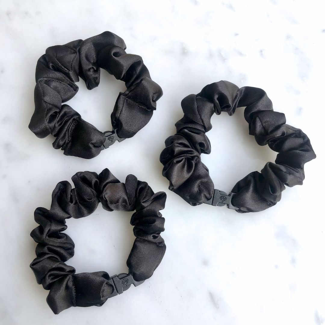 MINI 3-Pack Neutral Buckle Scrunchies Bundle - No Snagging, No Tangles