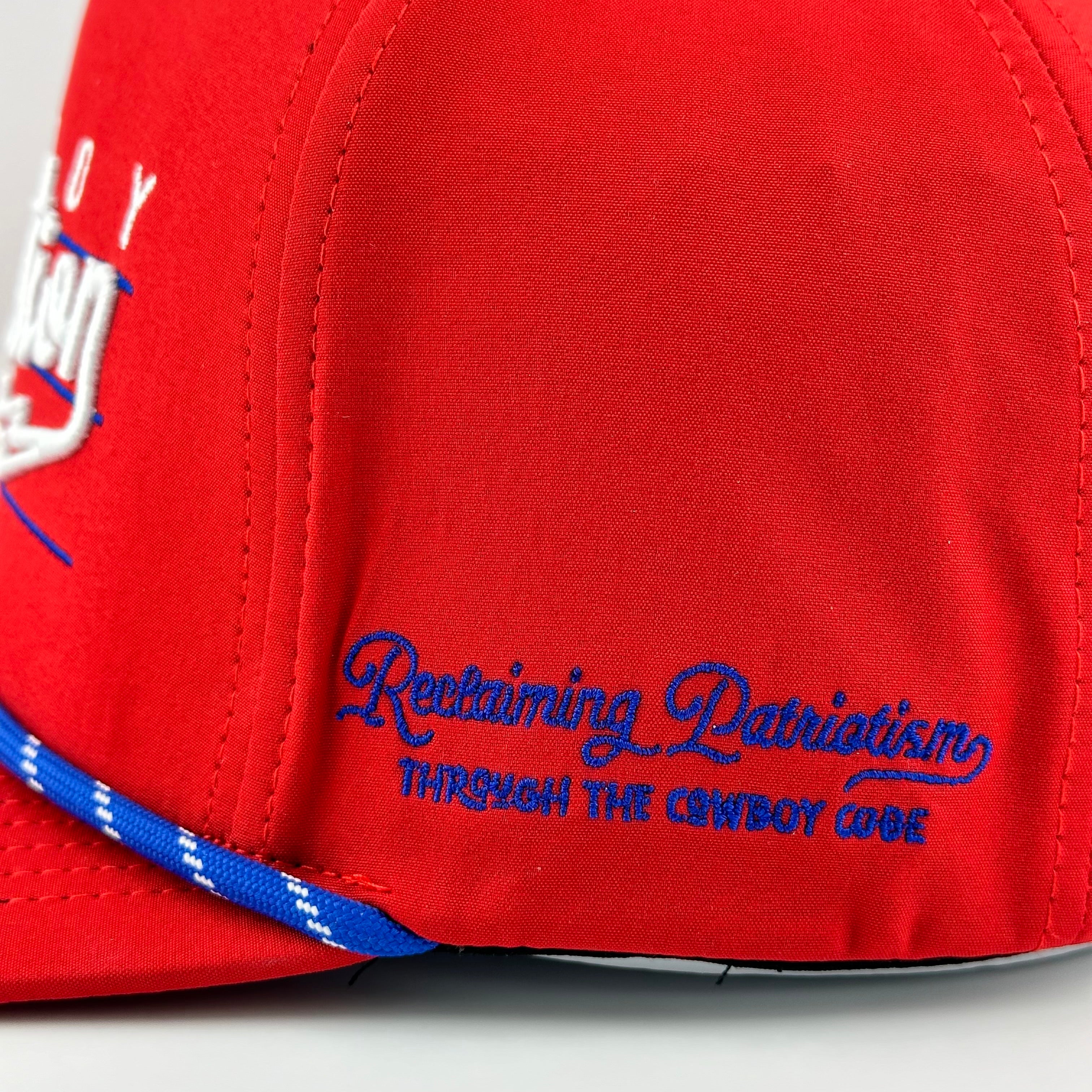 “Lightning" Logo - 5-panel Performance Hat - Red, White, and Blue