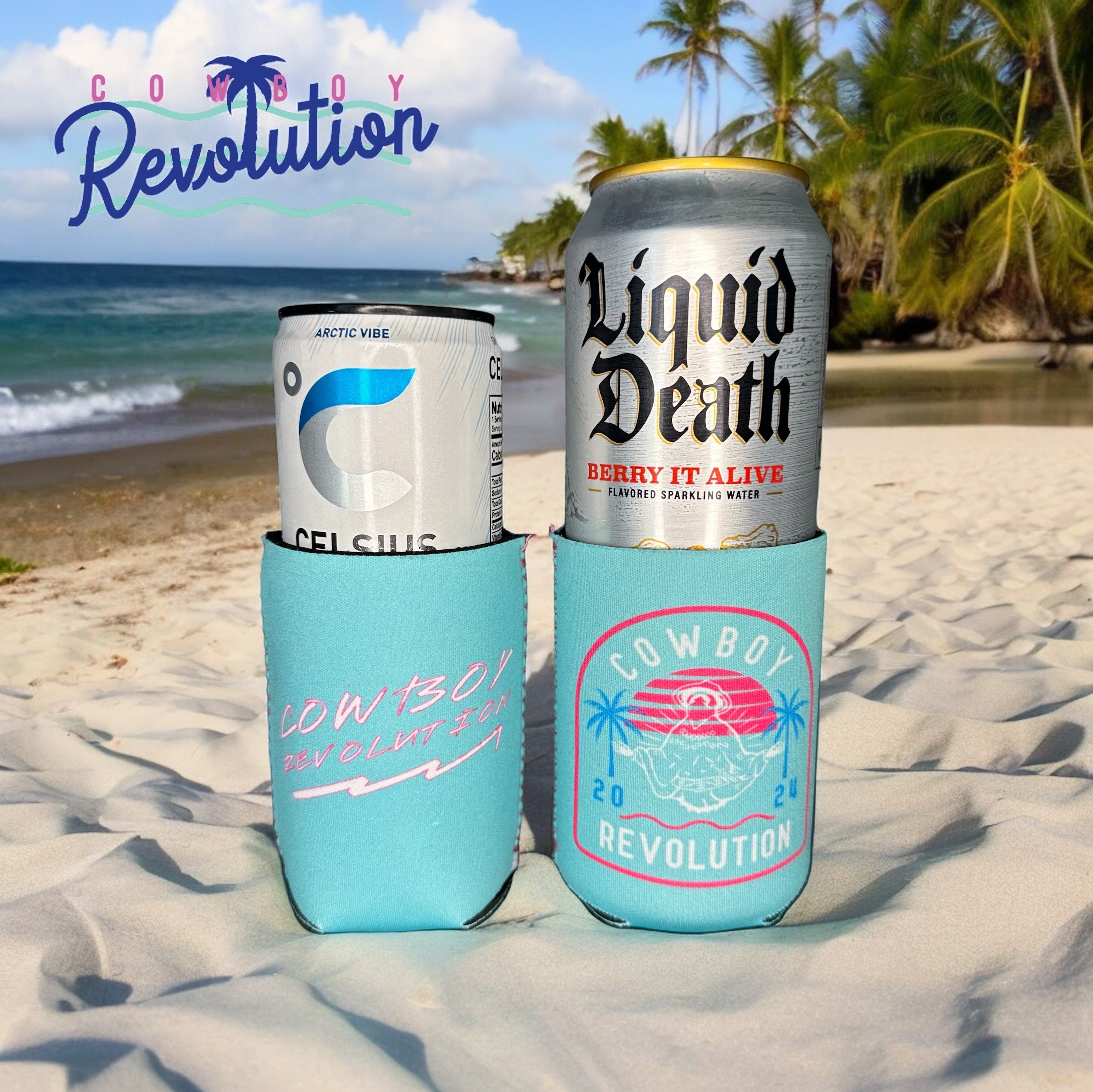 Cowboy Revolution "Santo Del Sol" Neon - Neoprene Can Koozie