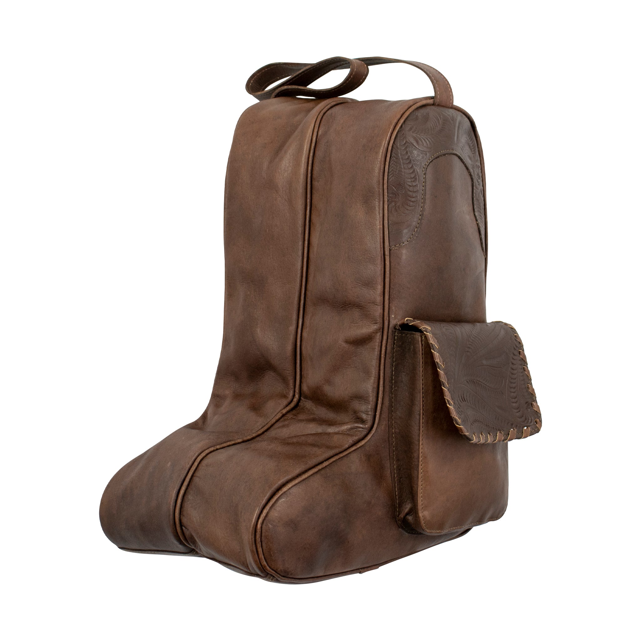 Boot Bag Small Waxed Leather Boot Bag w/ 2 Individual Compartments – Texas Saddlery