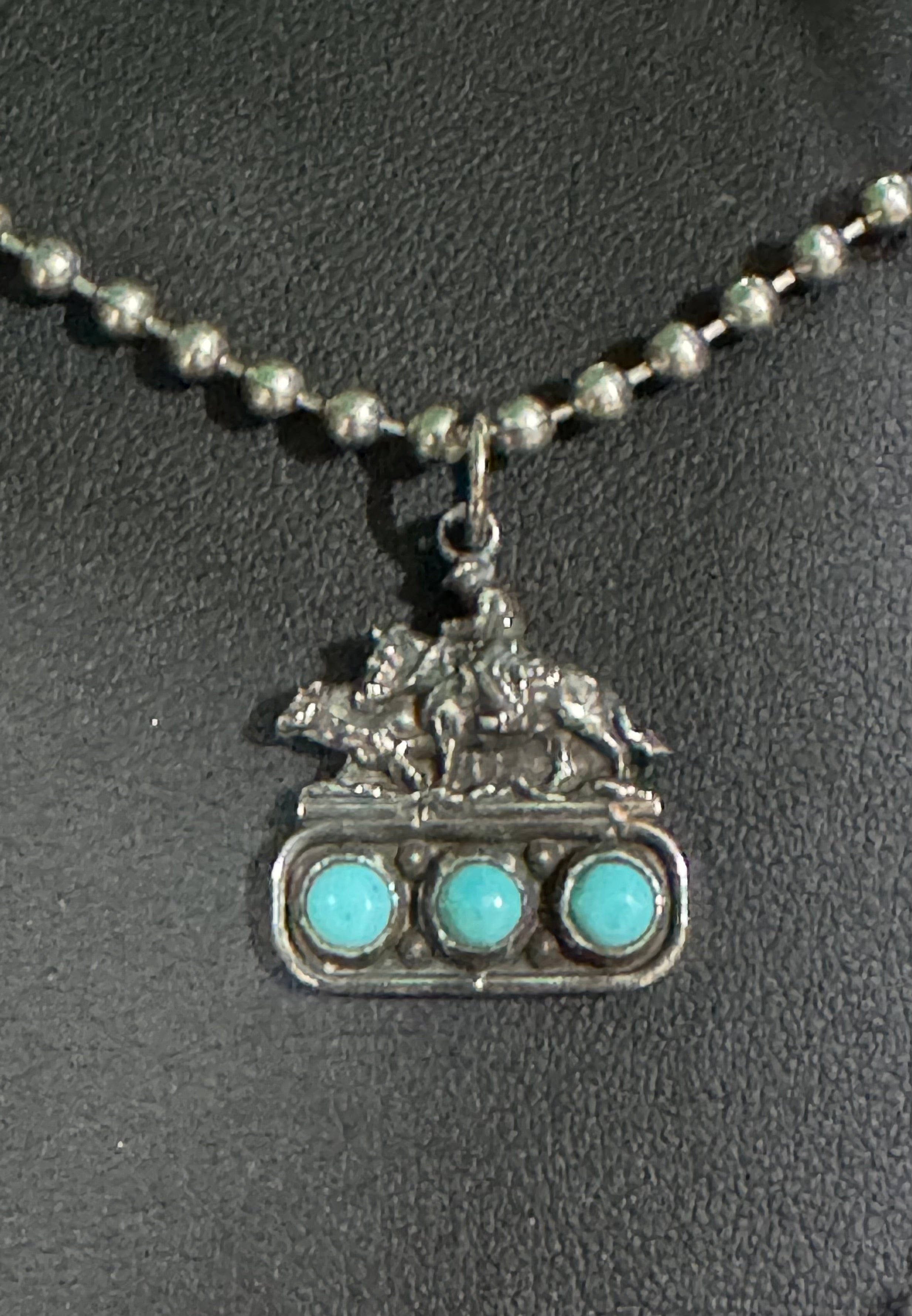 Working Cow horse on 3 turquoise