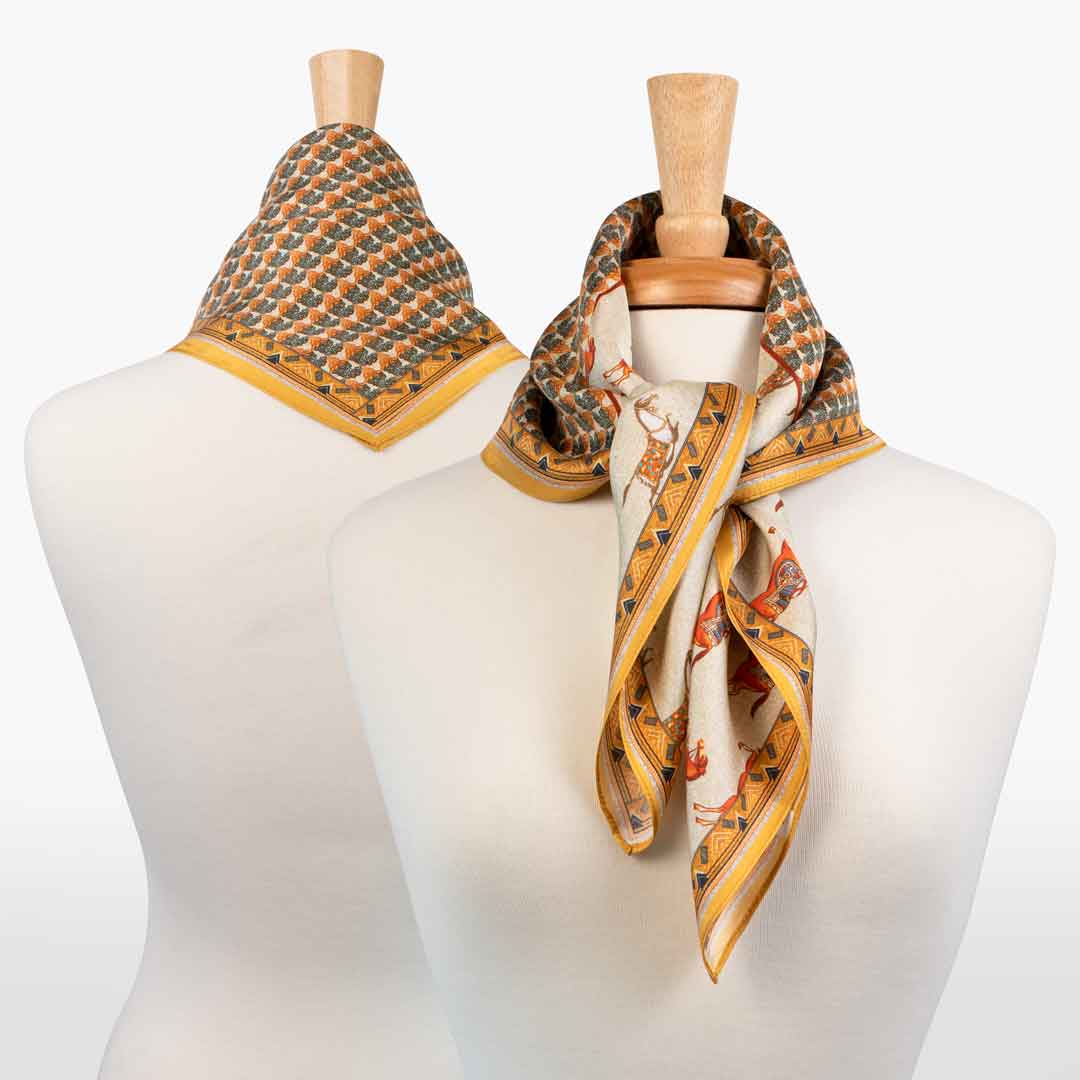 Empire - Stylized Equestrian Scarf in Apricot