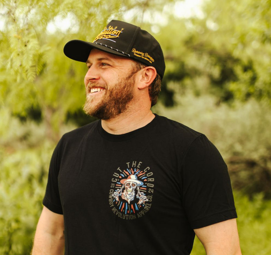 “Lightning" Logo - 5-panel Performance Hat - Black & Gold