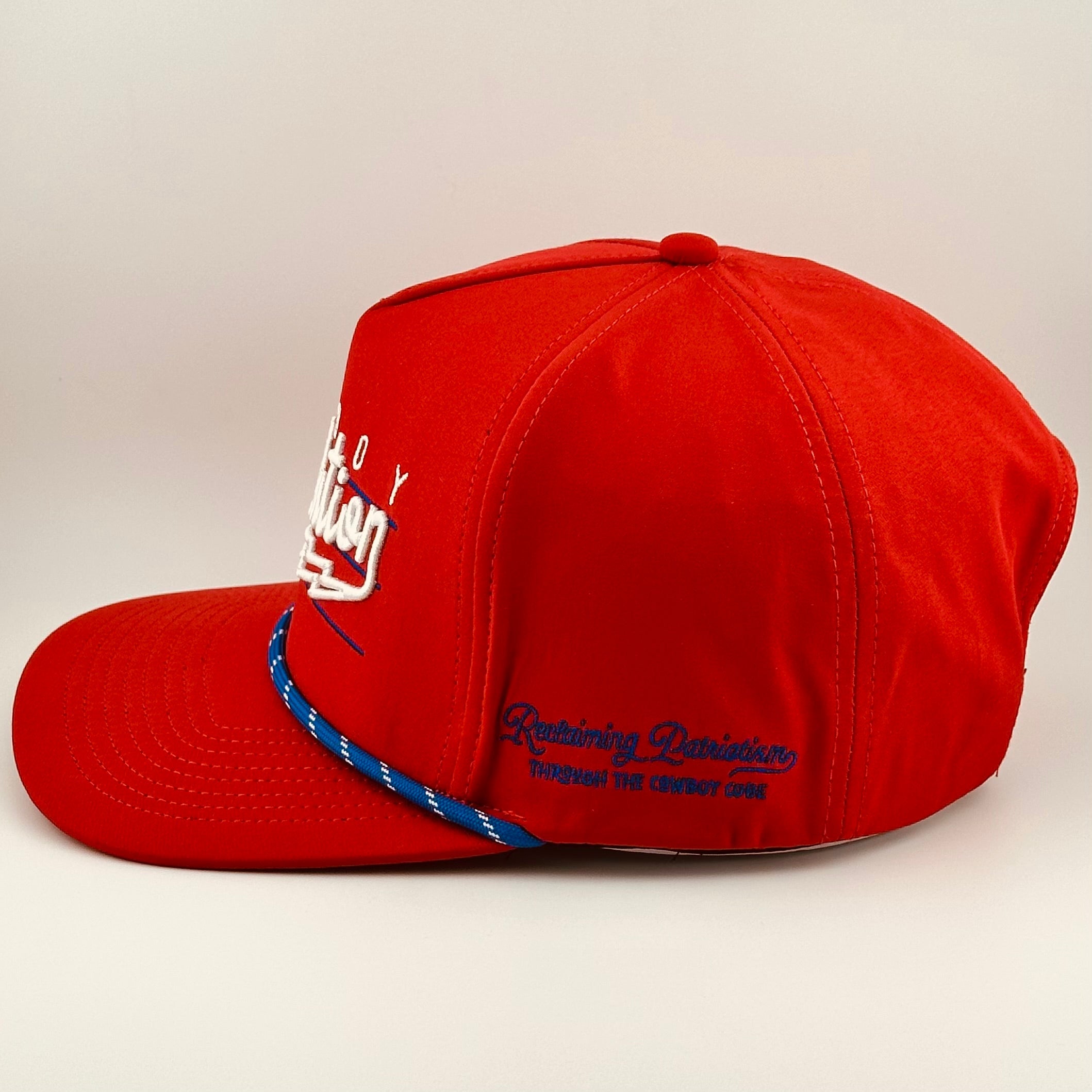 “Lightning" Logo - 5-panel Performance Hat - Red, White, and Blue