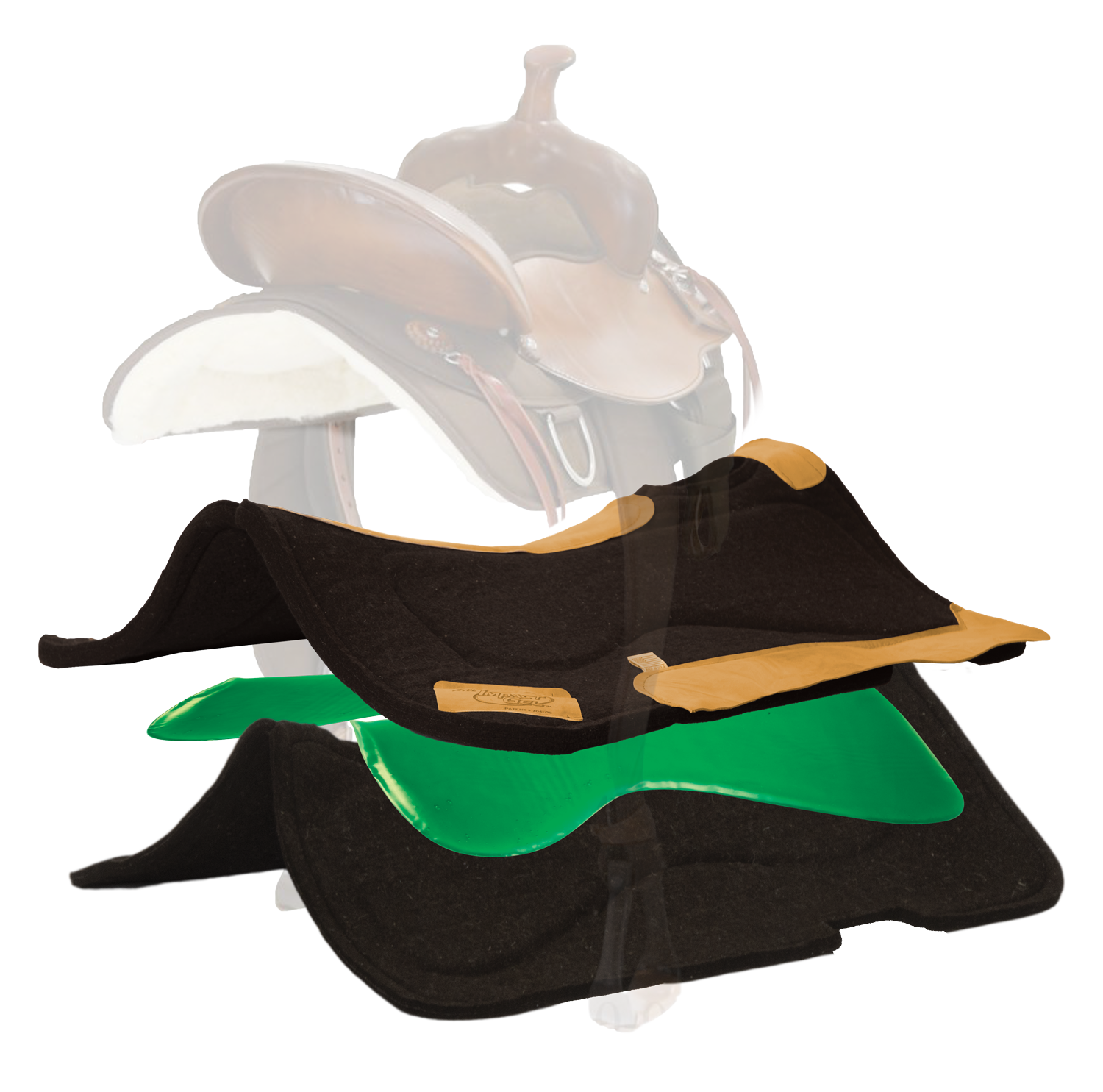 Contour Classic Saddle Pad- Brown Wear Leather