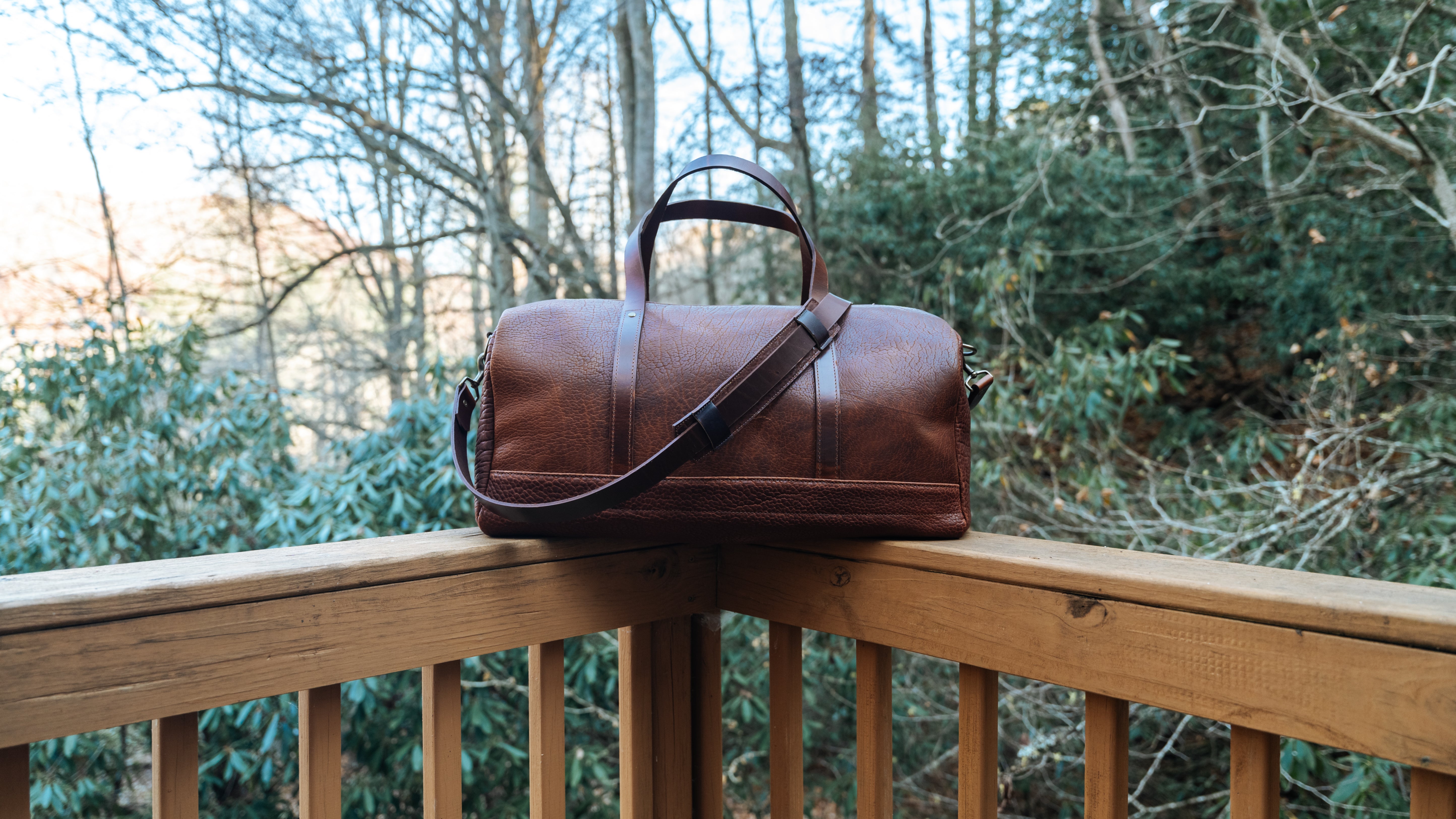 Jack Foster Weekender  | Cognac Shrunken Bison
