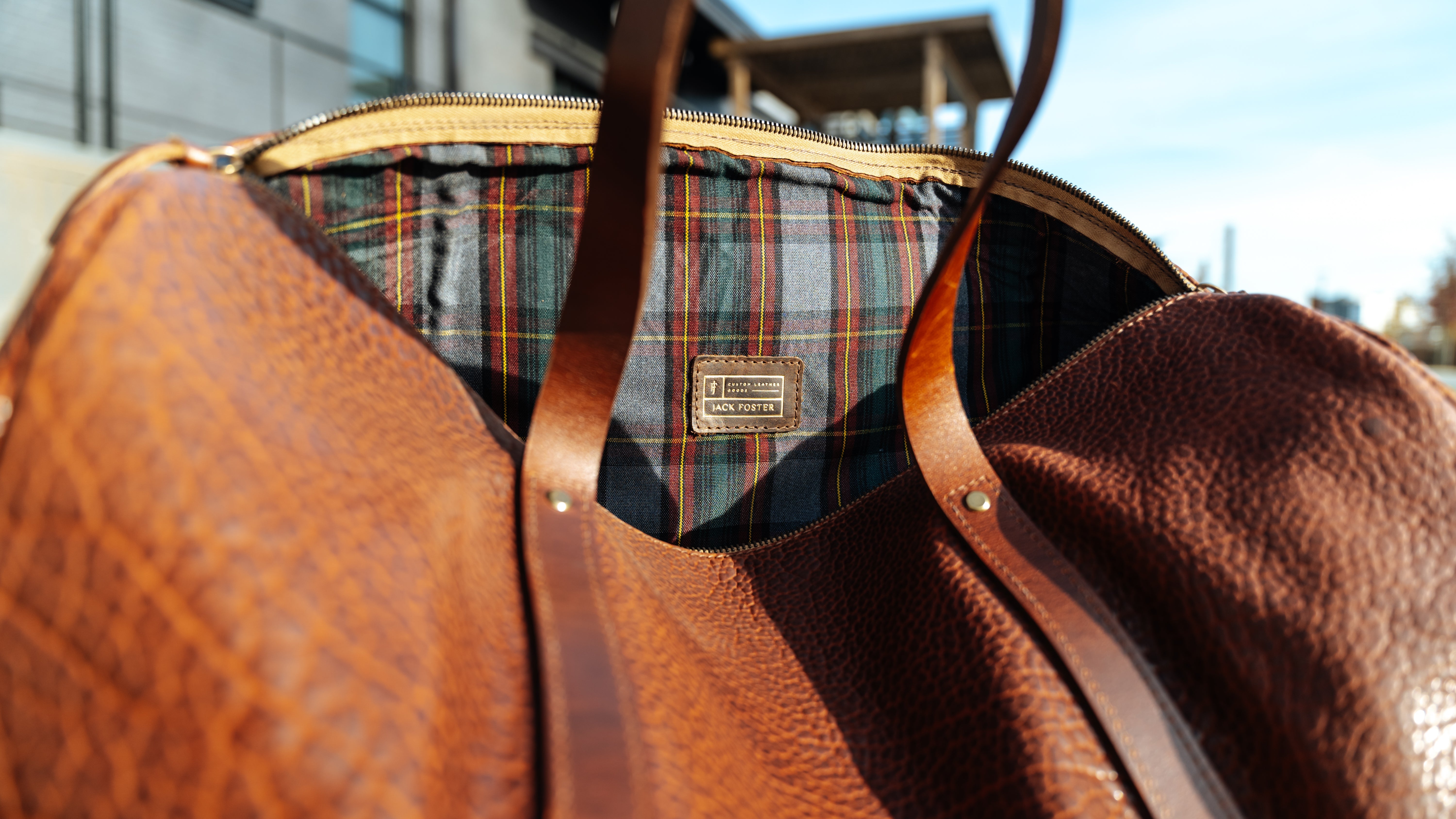 Jack Foster Weekender  | Cognac Shrunken Bison