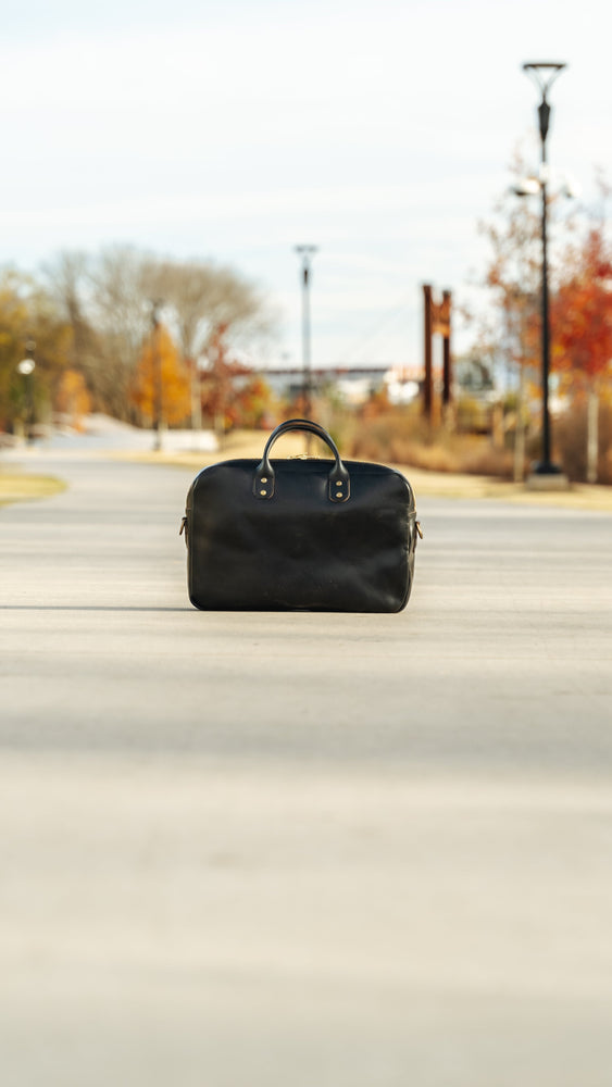 
                  
                    Slim Briefcase in Horween Black Chromexcel
                  
                