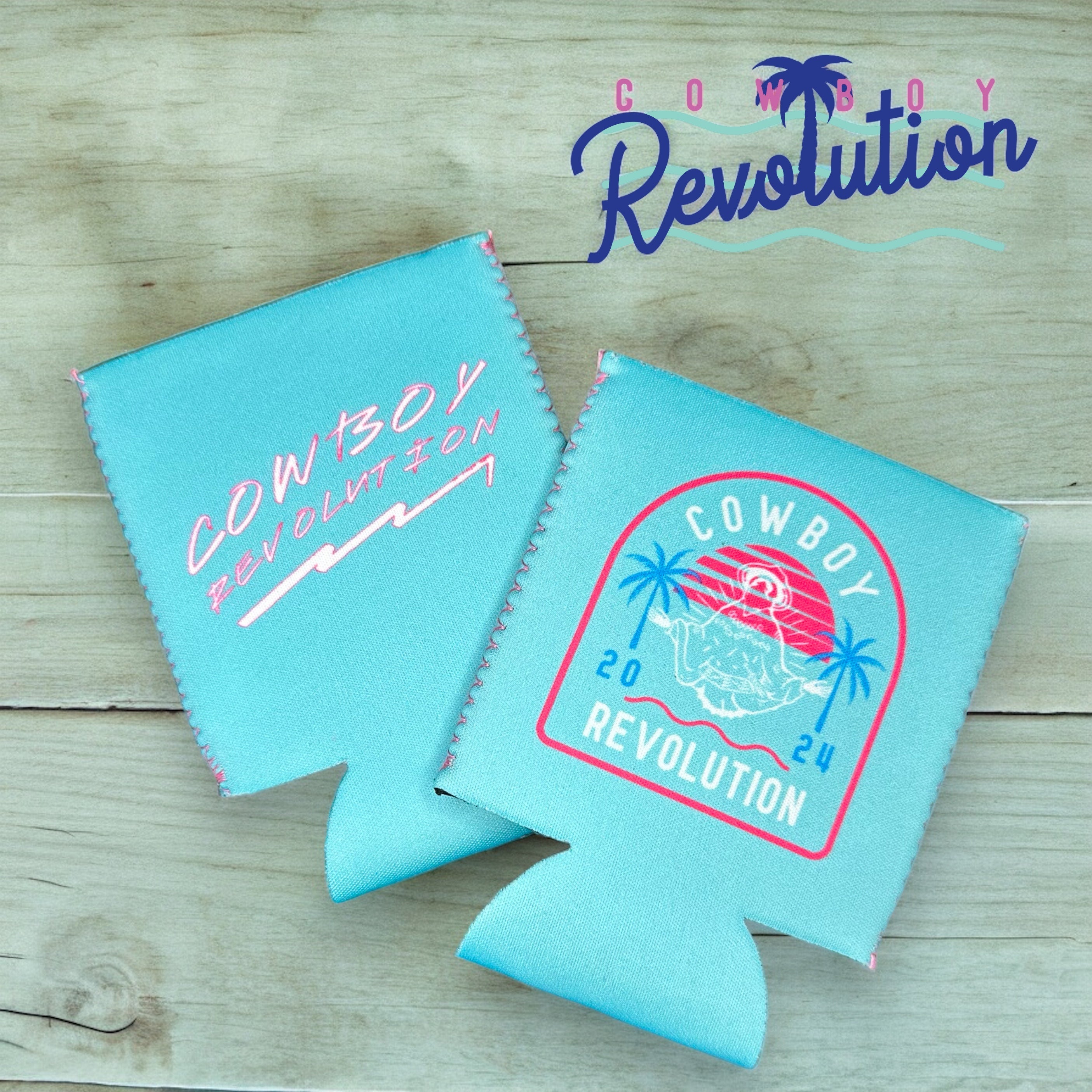 Cowboy Revolution "Santo Del Sol" Neon - Neoprene Can Koozie