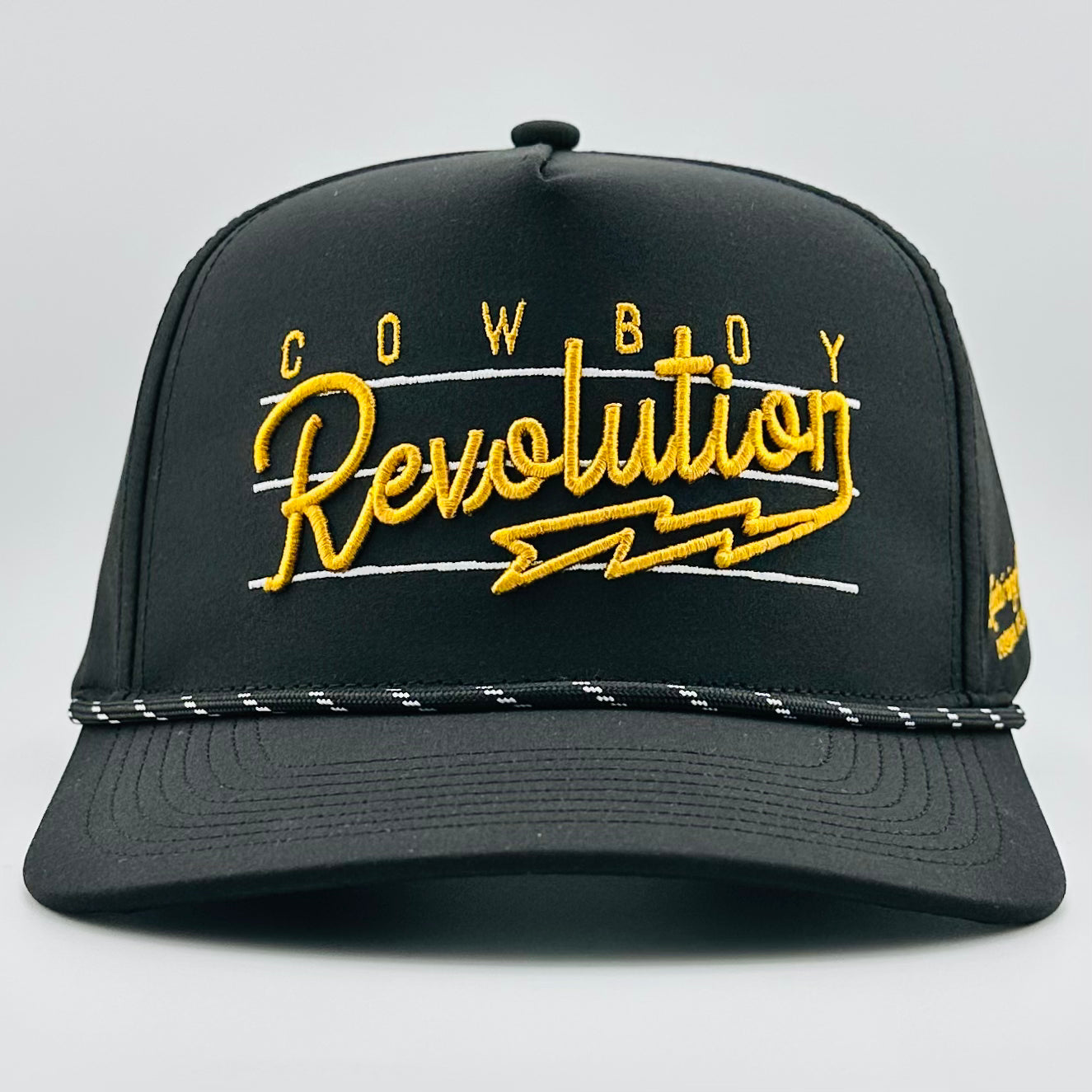 “Lightning" Logo - 5-panel Performance Hat - Black & Gold