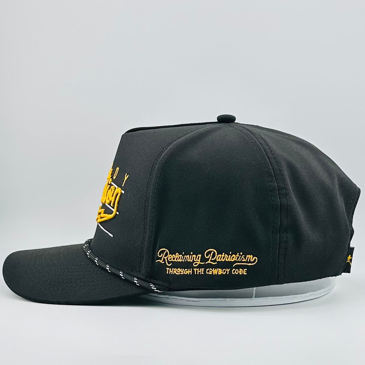 “Lightning" Logo - 5-panel Performance Hat - Black & Gold