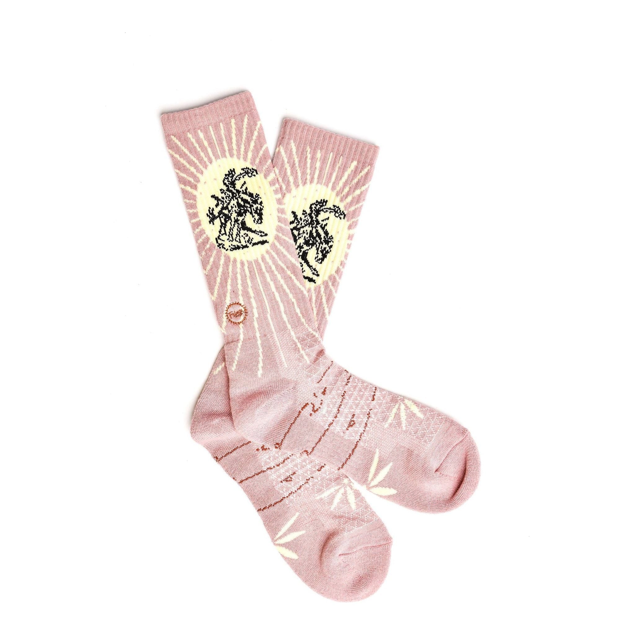 Fringe Bucking Dusty Pink Western Cowgirl Performance Socks