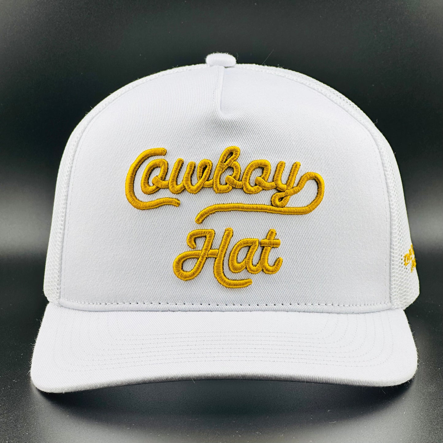 
                  
                    “Cowboy Hat” Cowboy Revolution White 5-panel Trucker Hat
                  
                
