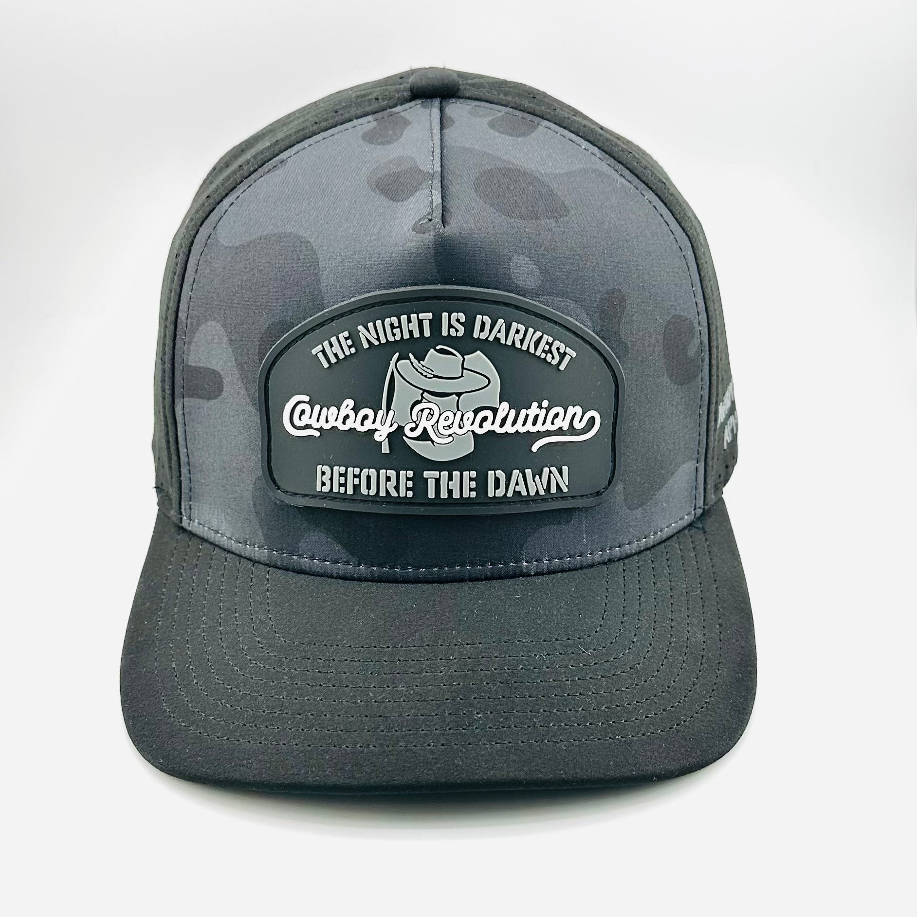 “Before The Dawn” - Cowboy Revolution Dark Camo/Black 5-panel Trucker Hat