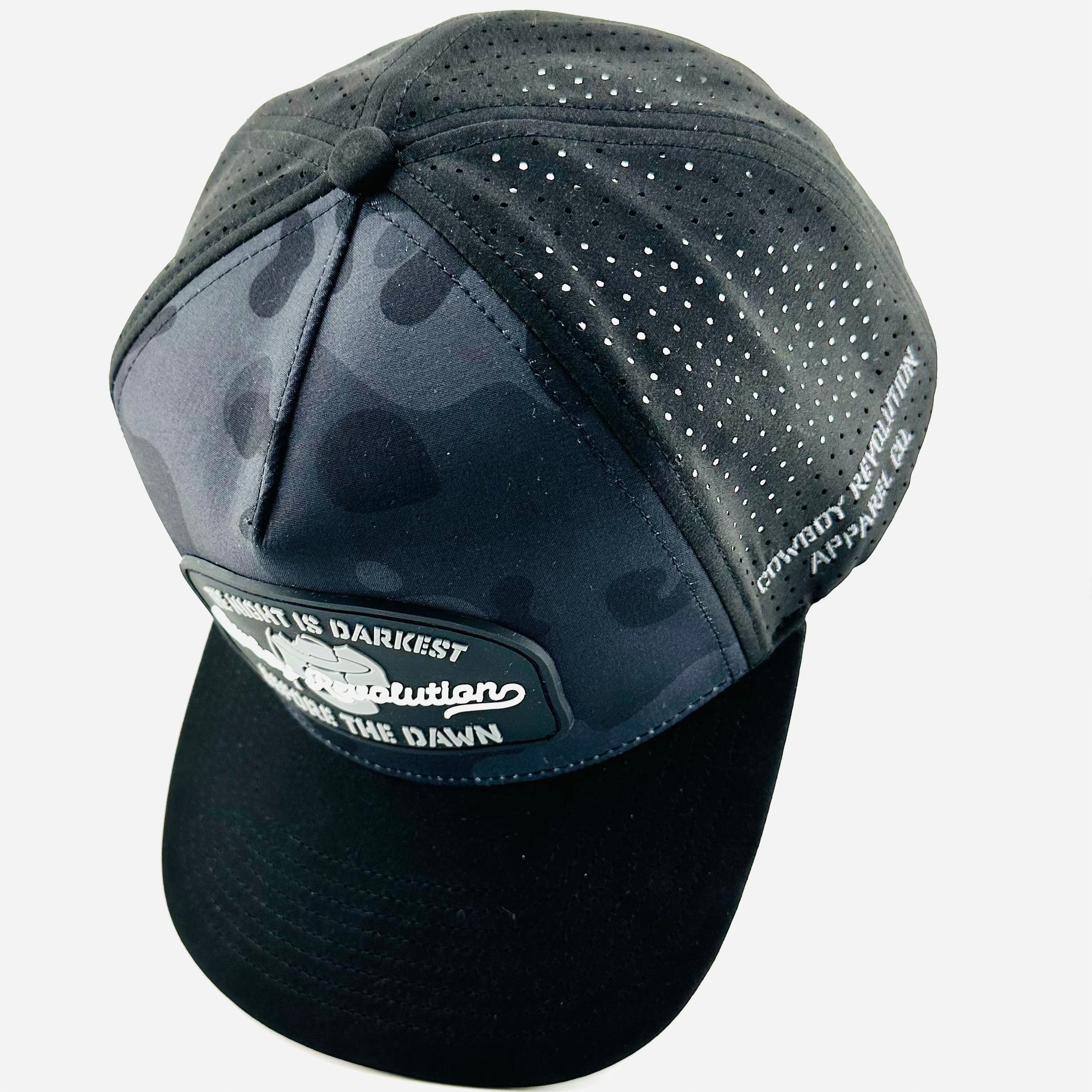 “Before The Dawn” - Cowboy Revolution Dark Camo/Black 5-panel Trucker Hat