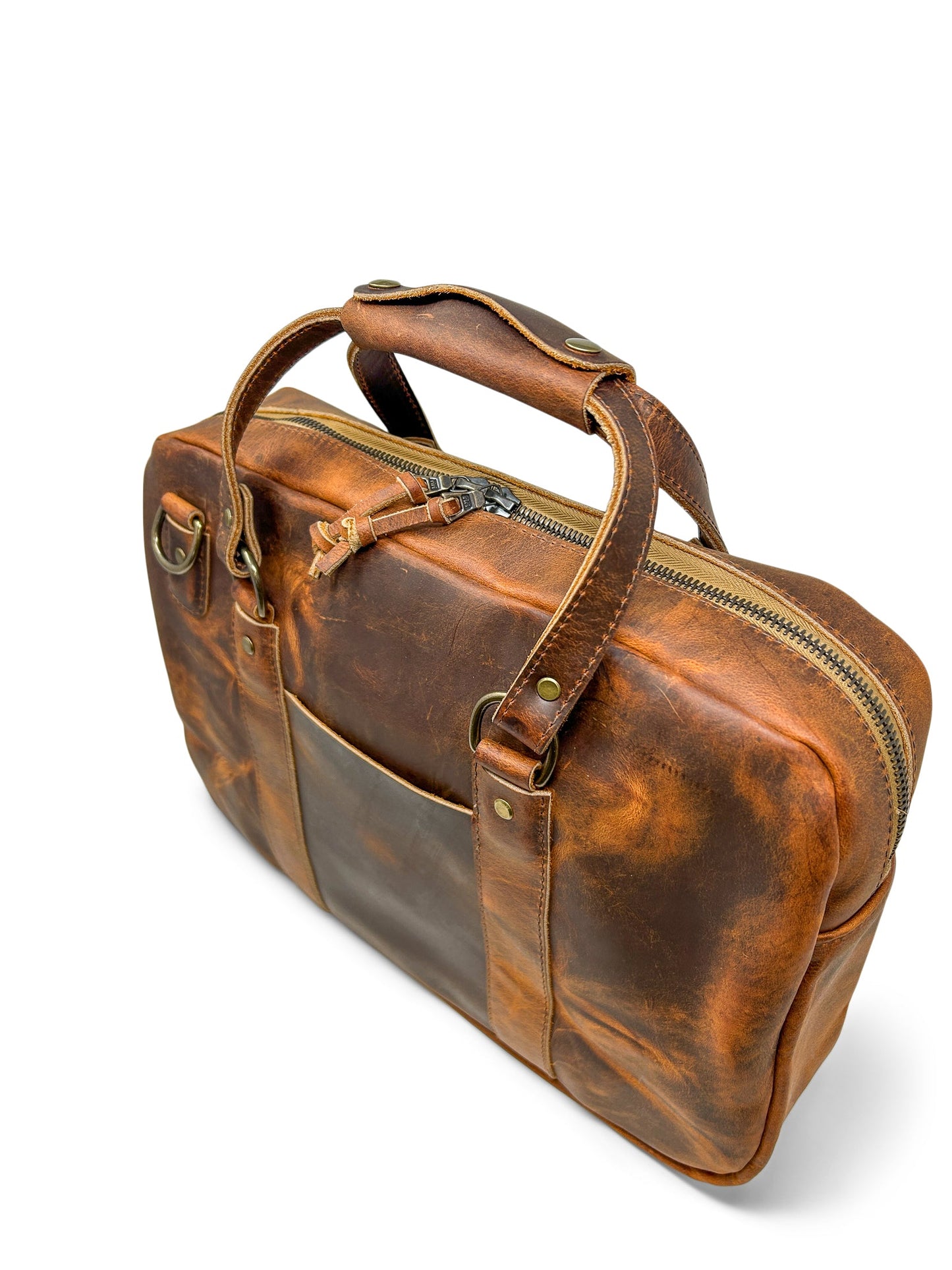 
                  
                    Slim Briefcase in Red Wing Copper Rough and Tough
                  
                