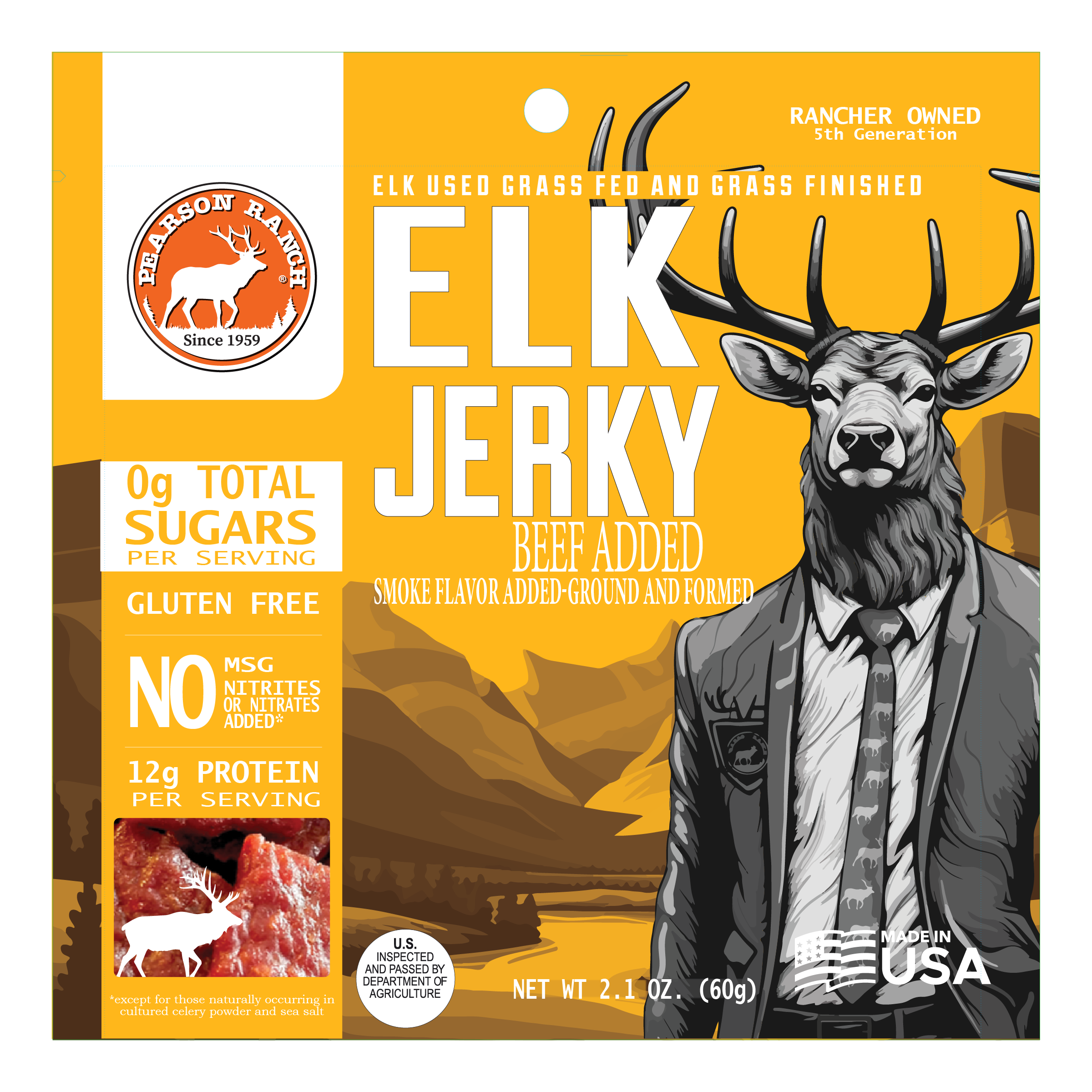 Elk Jerky - 2.1oz Resealable Bag