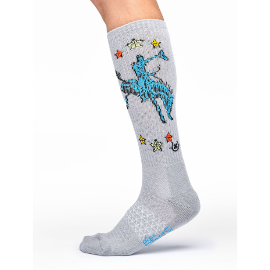Fringe Long Live Grey Western Cowboy Performance Socks