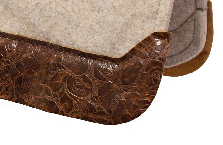 Contour Classic Saddle Pad- Tan with Vintage Floral Wear Leather