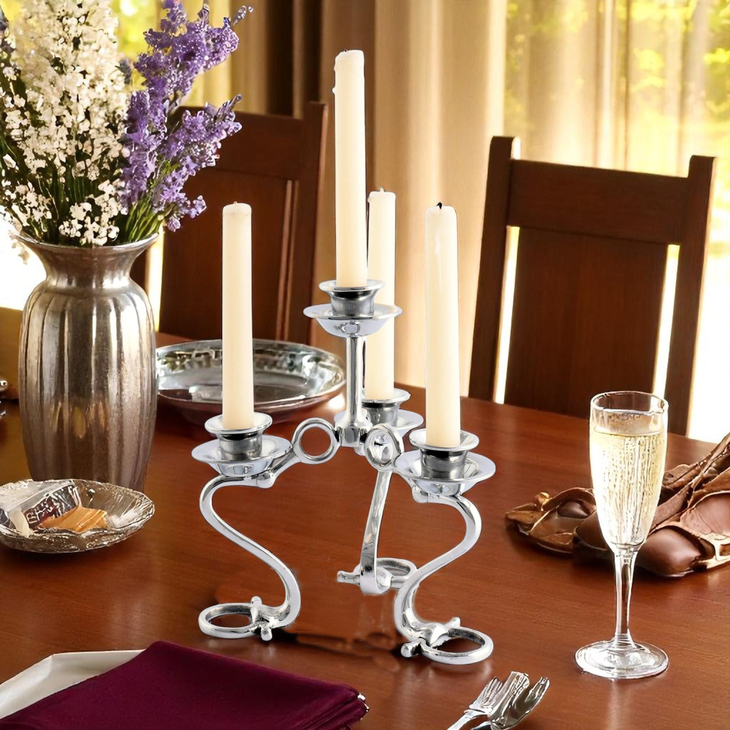 Equestrian Bit Four Light Candlestick