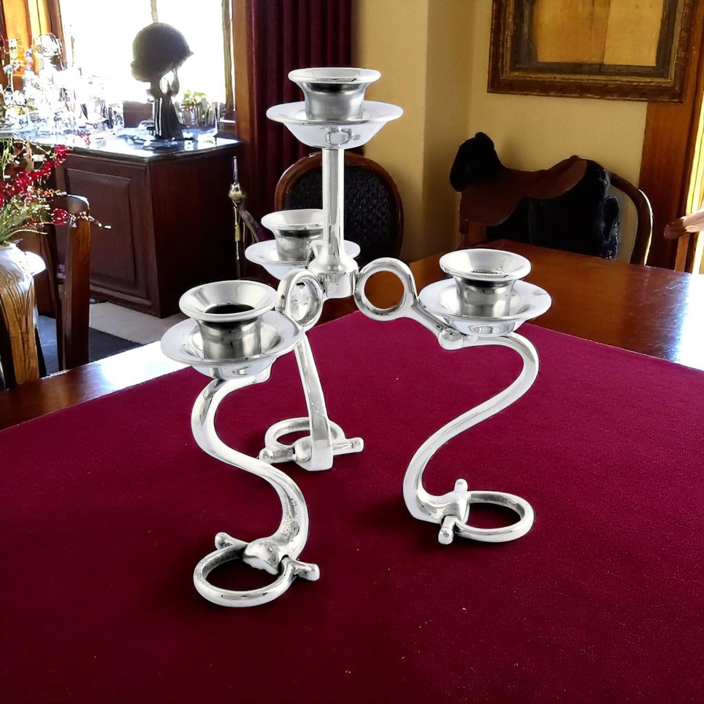 Equestrian Bit Four Light Candlestick