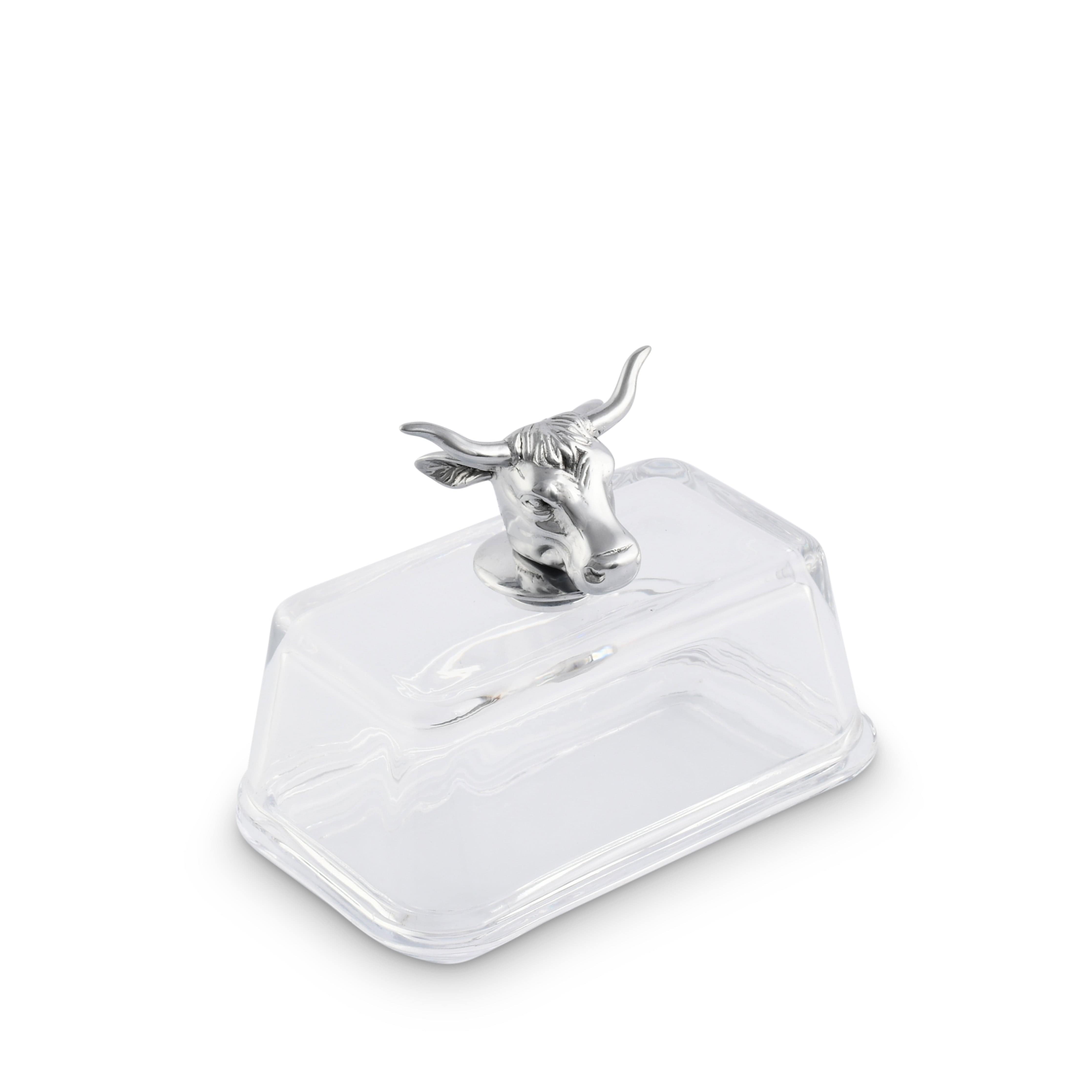Glass Butter Dish - Cow