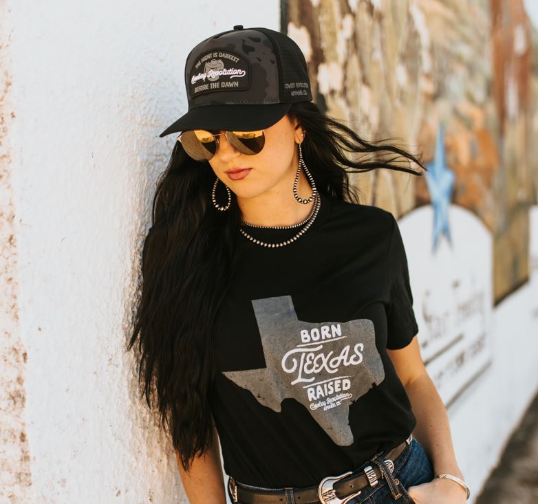 “Before The Dawn” - Cowboy Revolution Dark Camo/Black 5-panel Trucker Hat