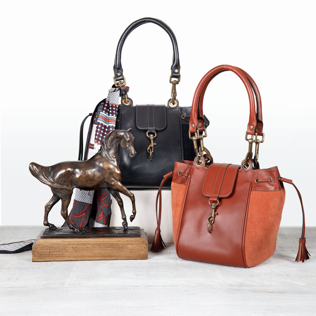 Cassidy - Luxury Leather Bucket Handbag in Black