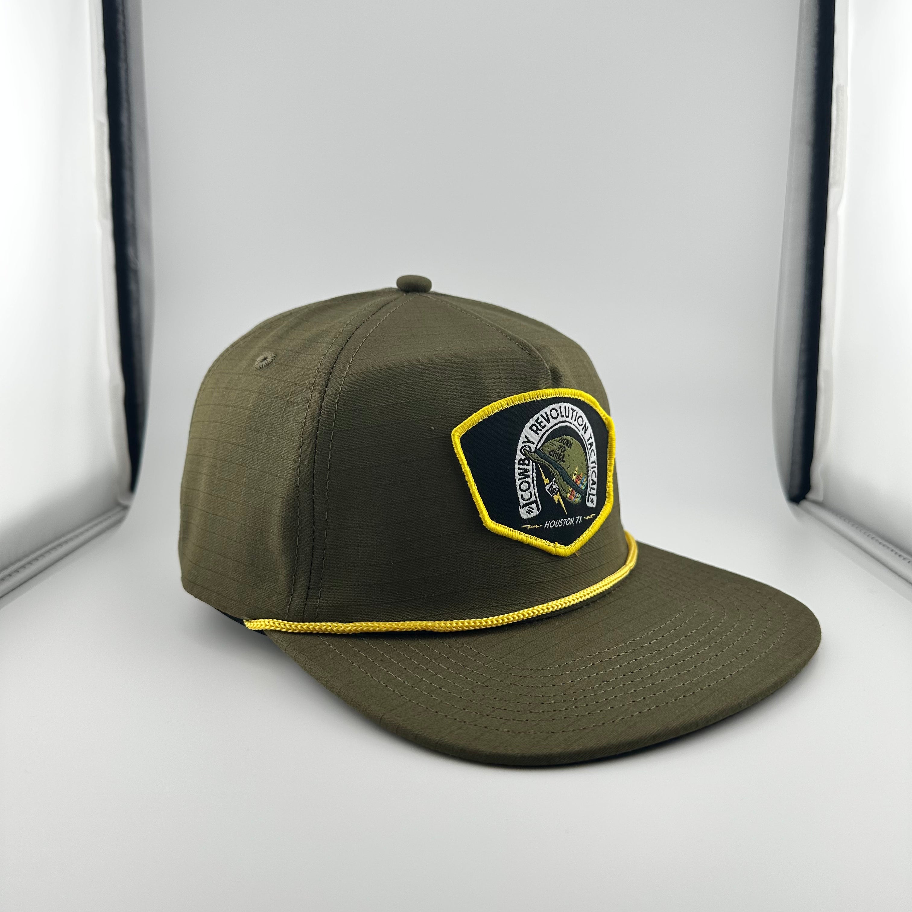 "Born to Chill" Cowboy Revolution Tactical Green Ripstop Rope Hat