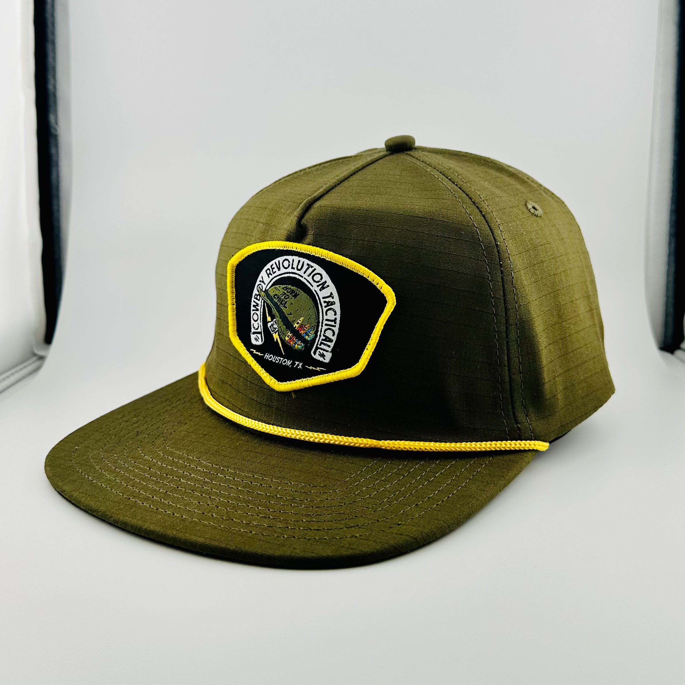 "Born to Chill" Cowboy Revolution Tactical Green Ripstop Rope Hat