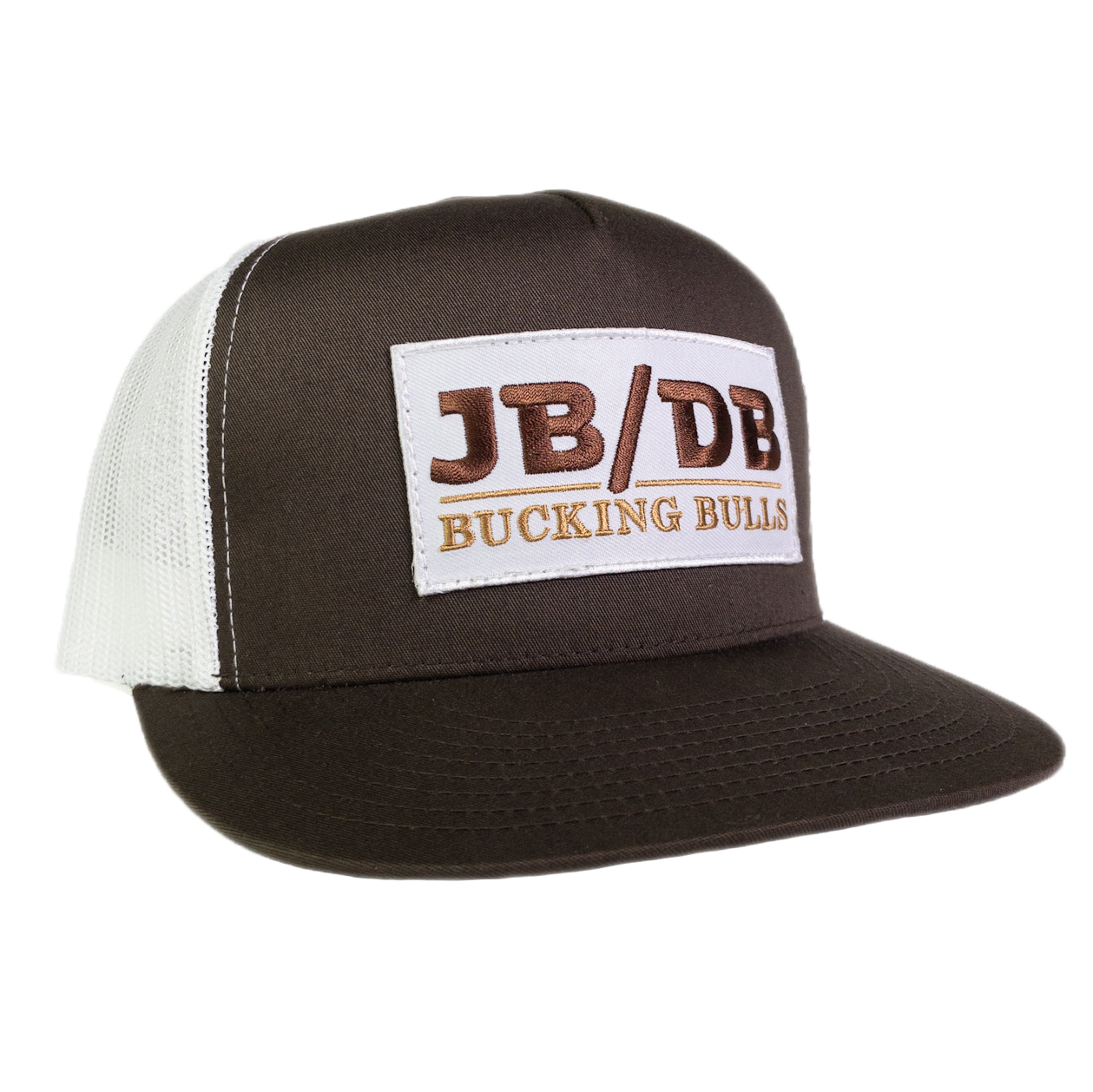 JB/DB Brown & White Mesh Flatbill