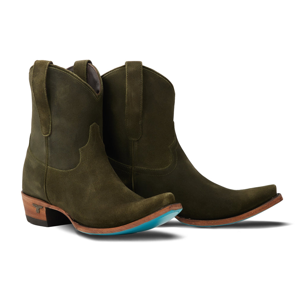 Emma Jane Bootie - Olive Suede