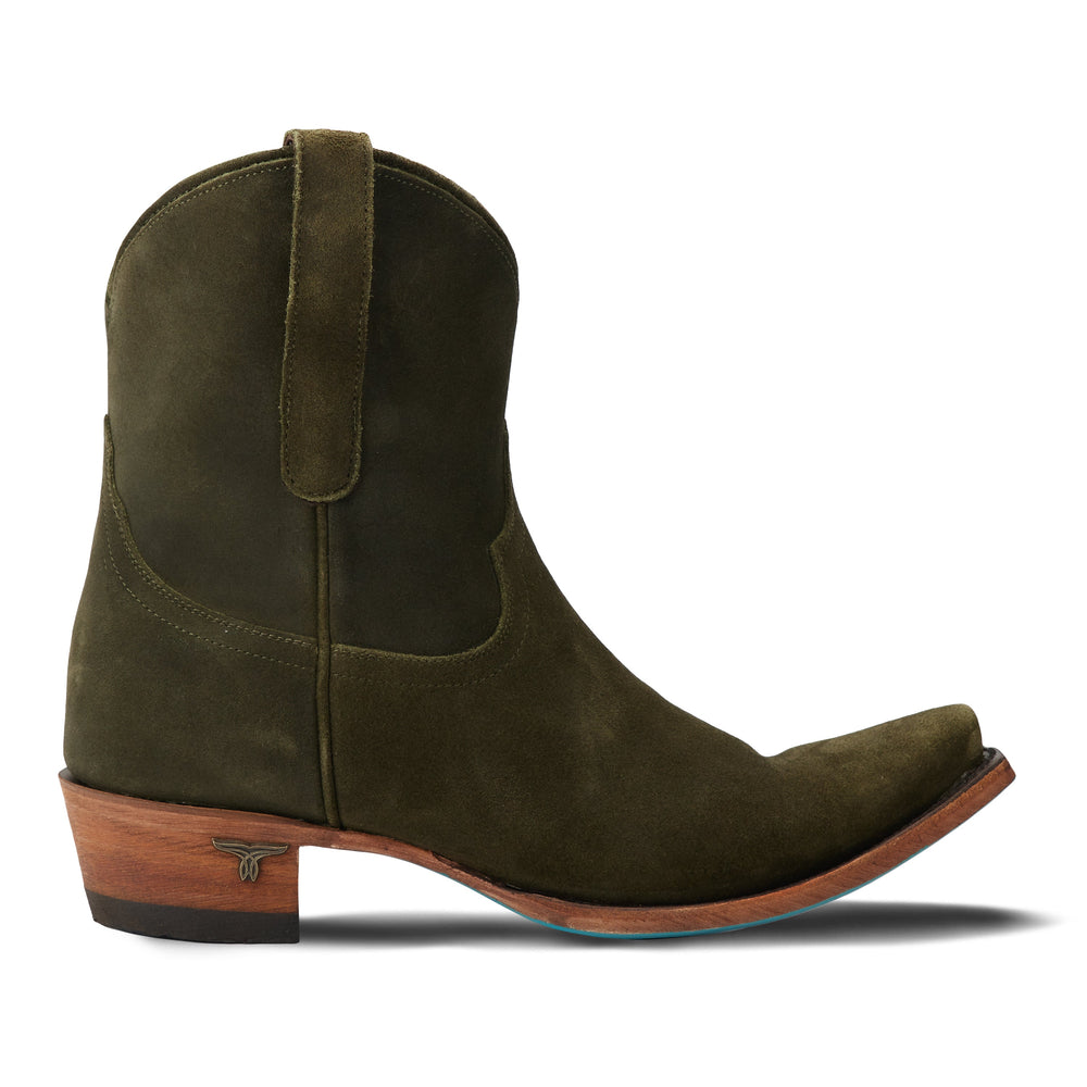 
                  
                    Emma Jane Bootie - Olive Suede
                  
                