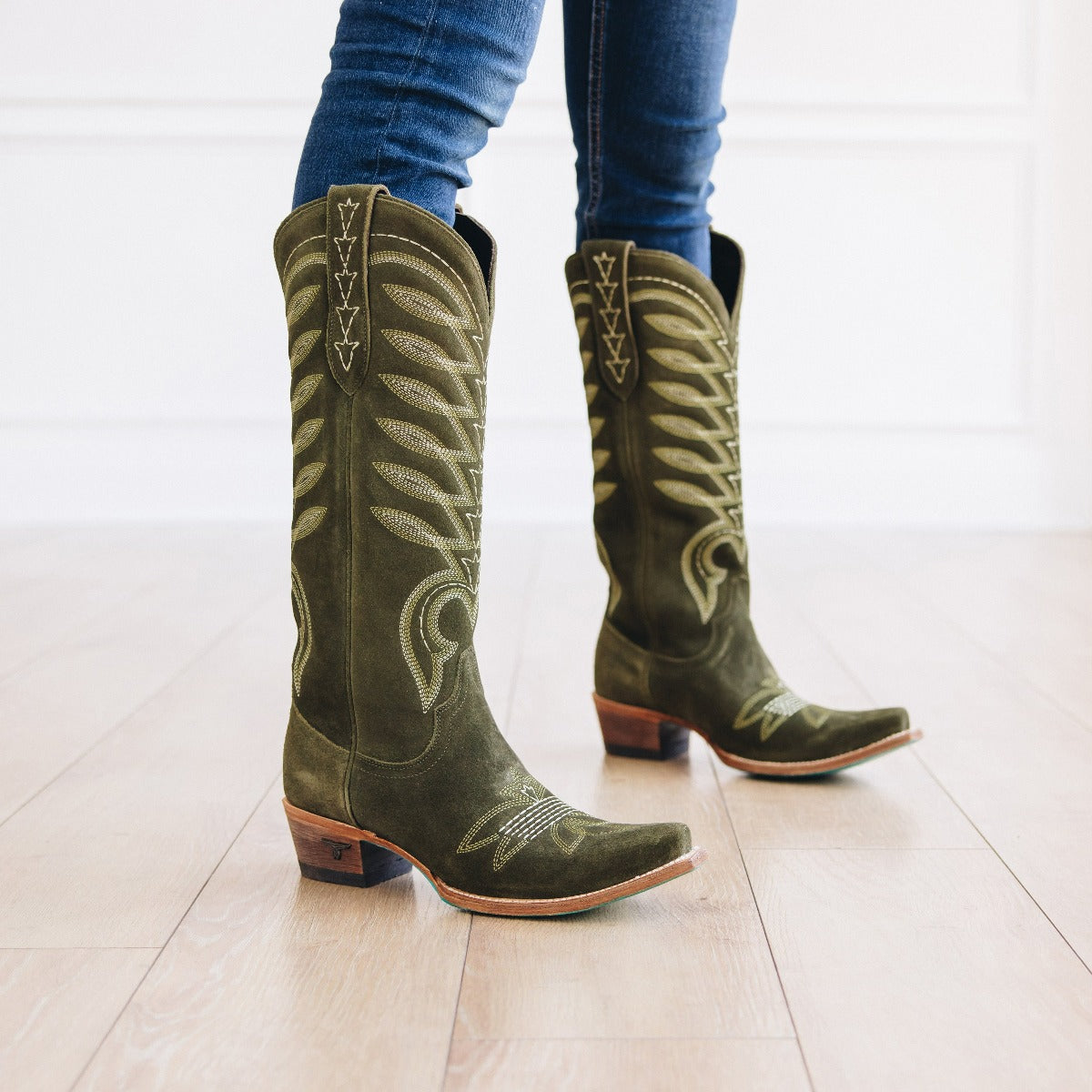 
                  
                    Squash Blossom Boot - Olive Suede
                  
                