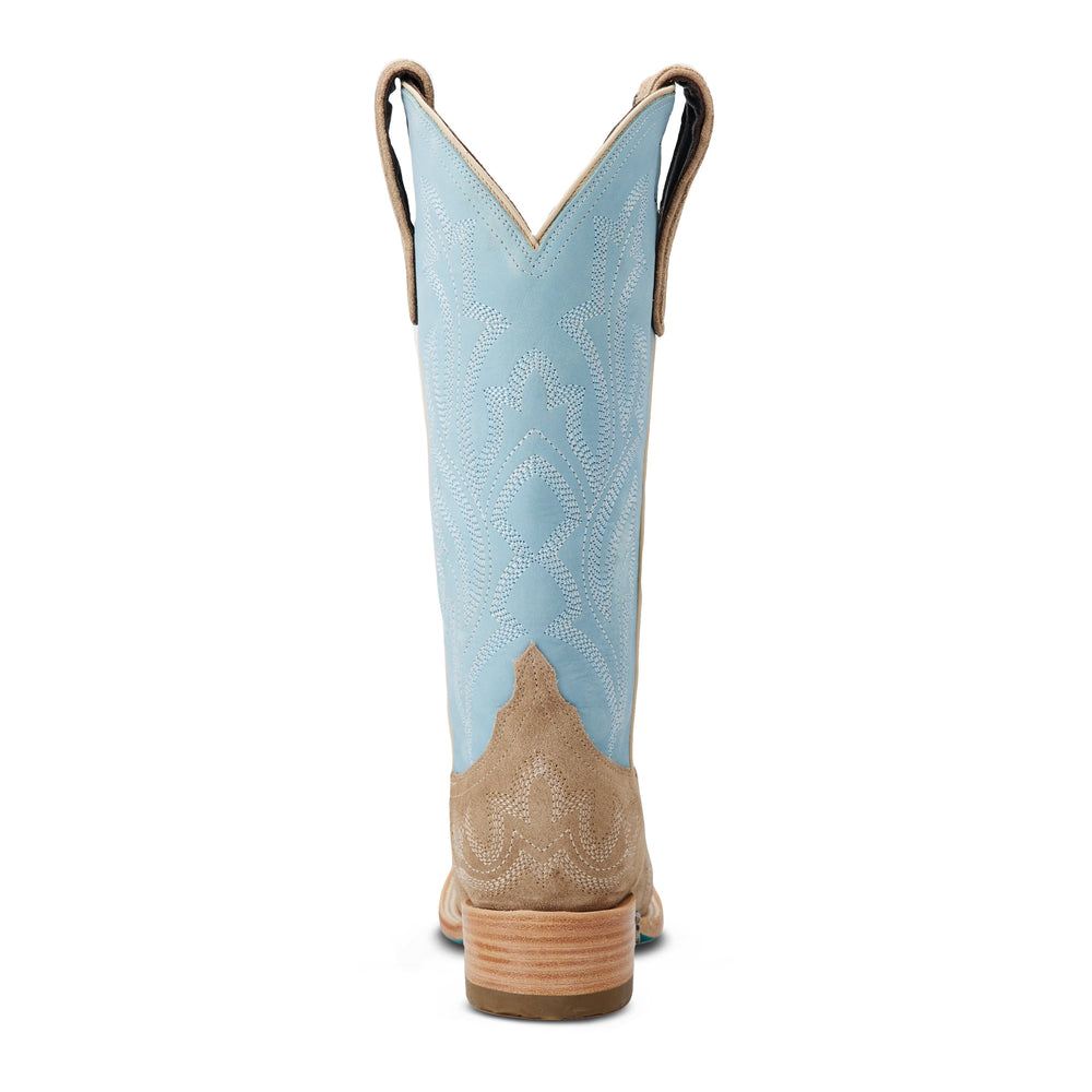 
                  
                    Saratoga Square Boot - Latte Suede and Powder Blue
                  
                