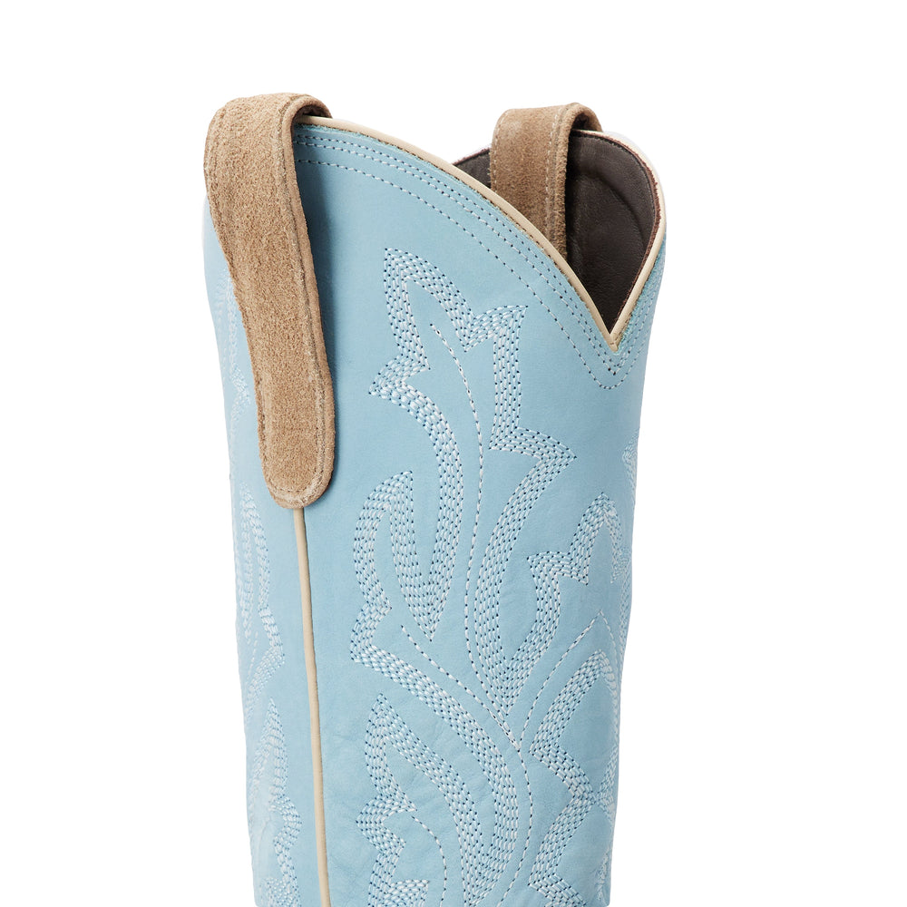 
                  
                    Saratoga Square Boot - Latte Suede and Powder Blue
                  
                