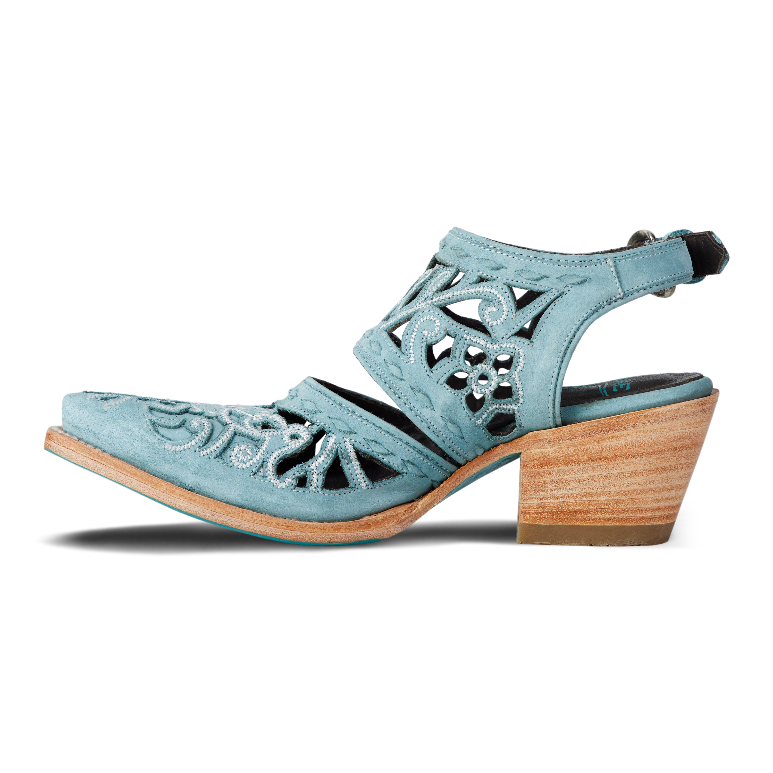 Robin Cut Out Slingback Mule - Powder Blue