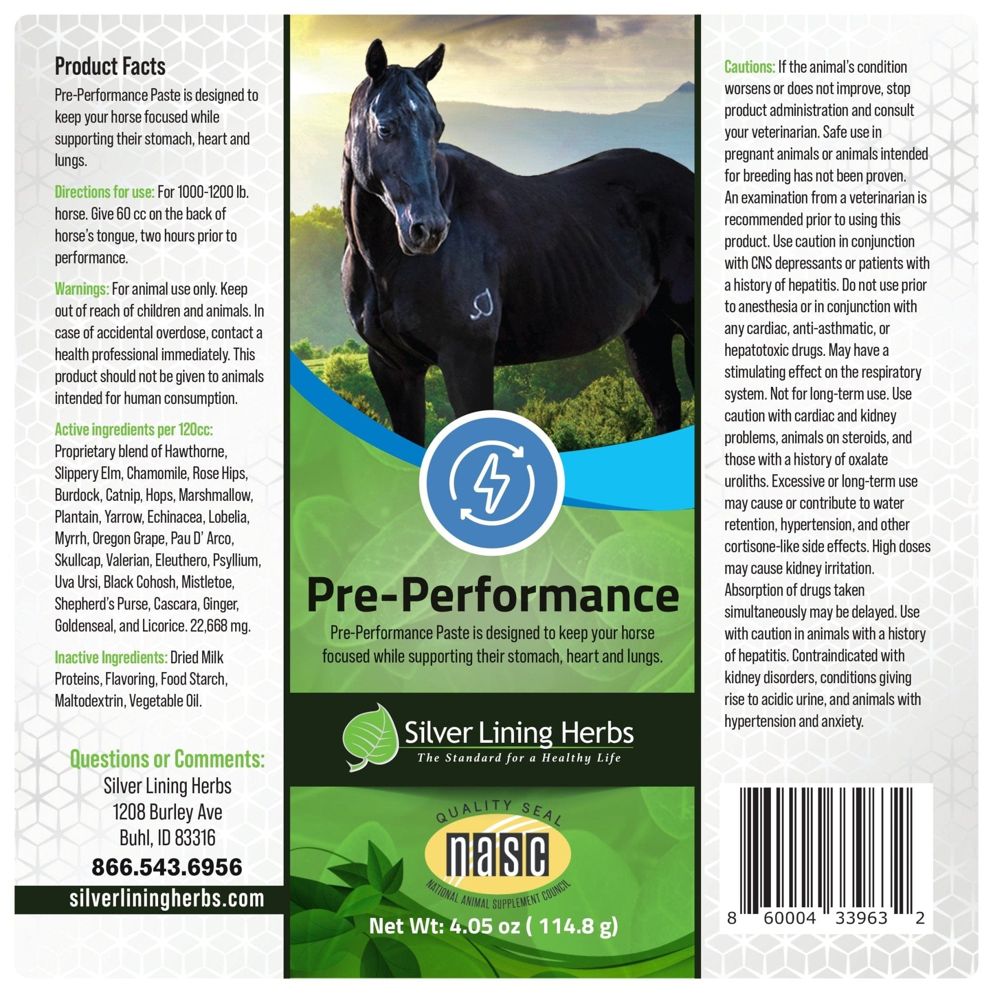 Pre-Performance Paste for Horses