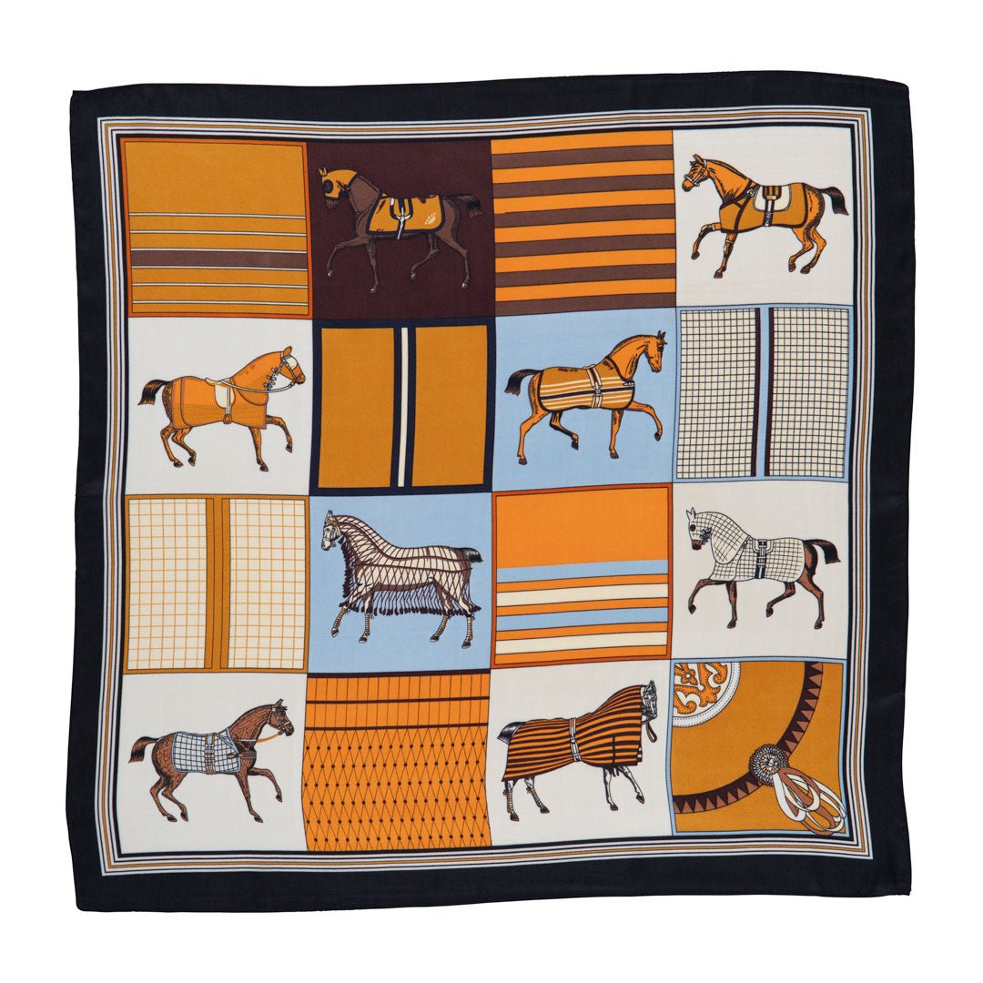 Signature - Stylized Equestrian Scarf in Black