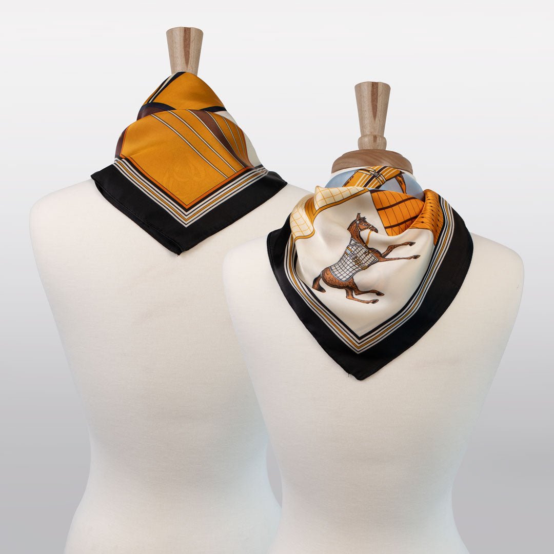 Signature - Stylized Equestrian Scarf in Black