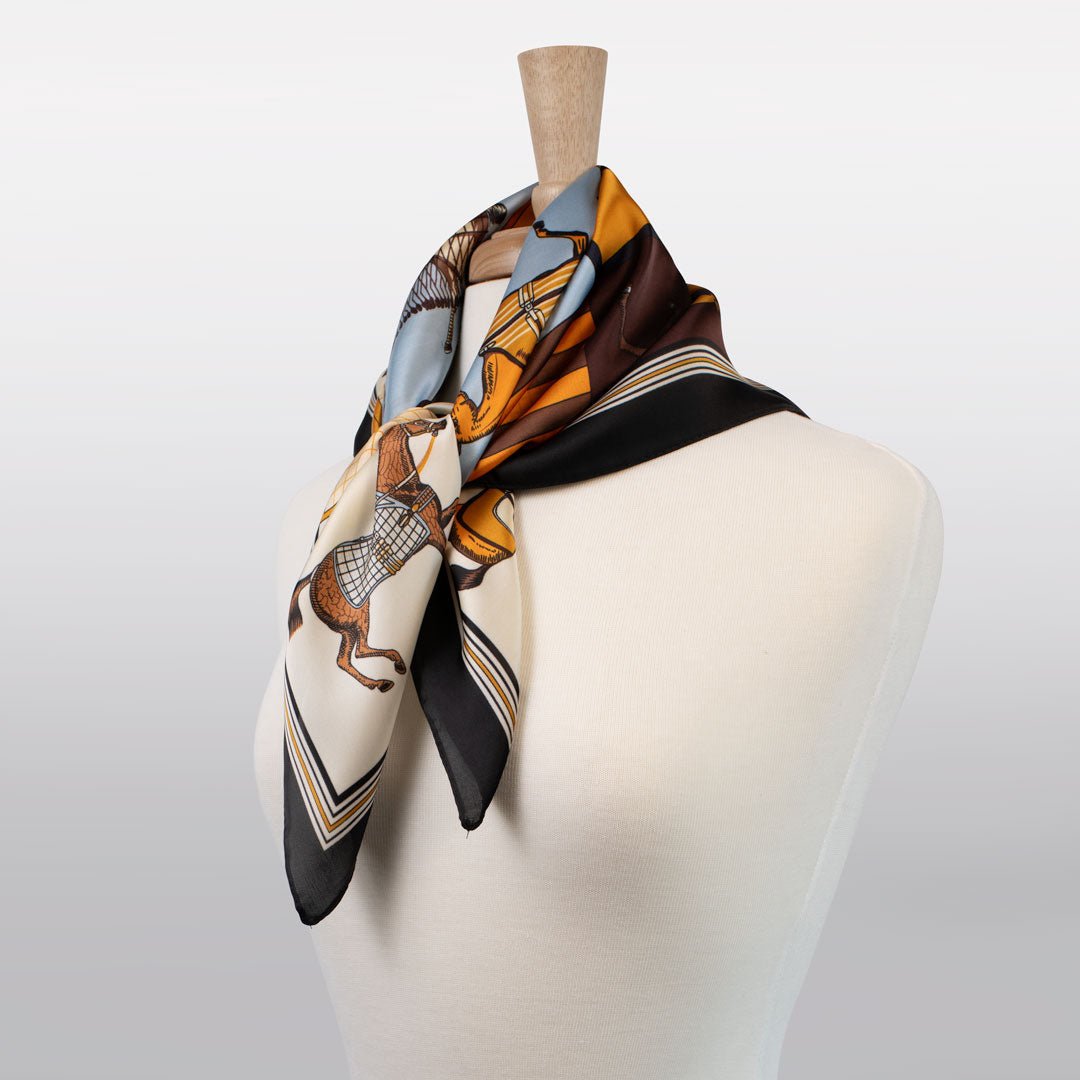 Signature - Stylized Equestrian Scarf in Black