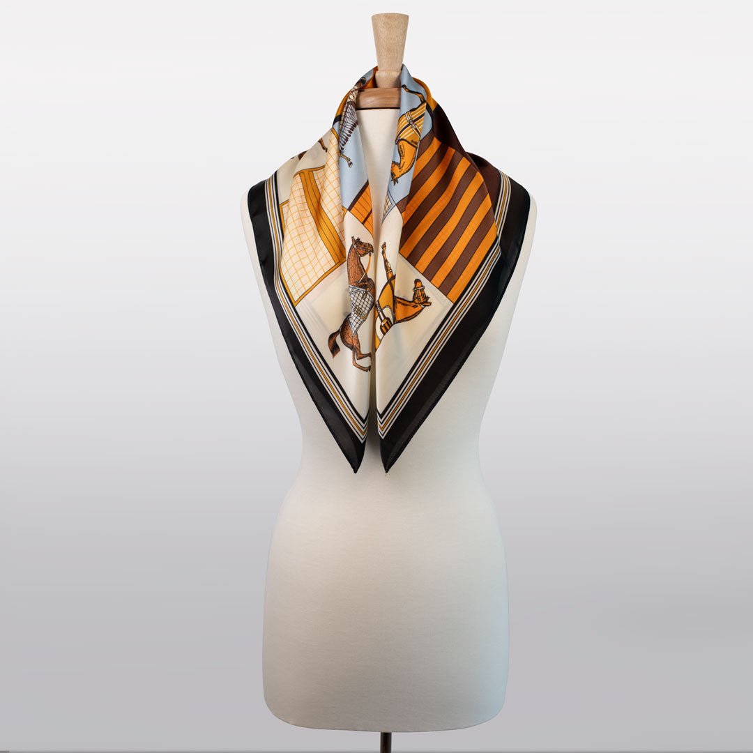 Signature - Stylized Equestrian Scarf in Black