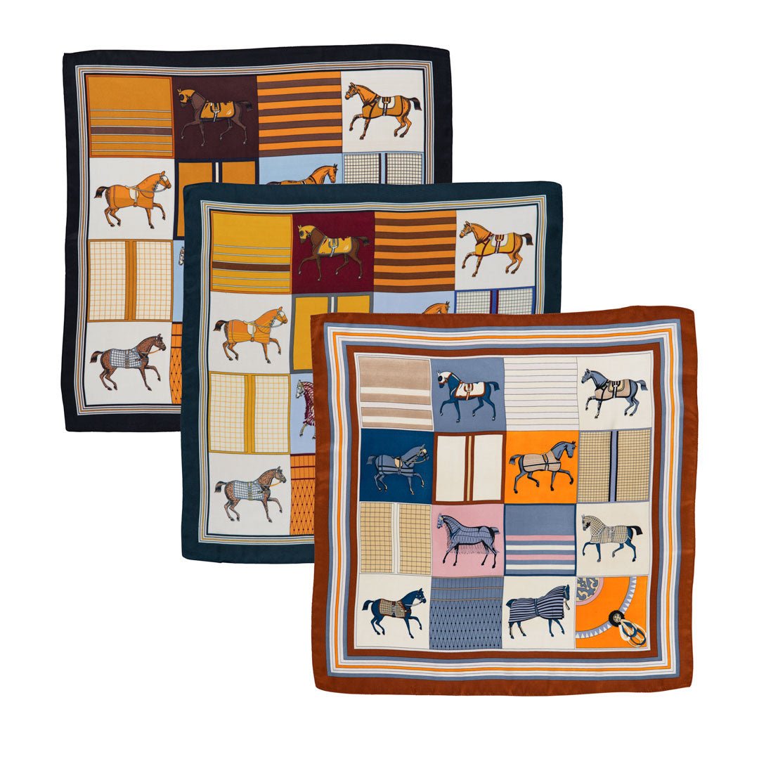 Signature - Stylized Equestrian Scarf in Deep Safron